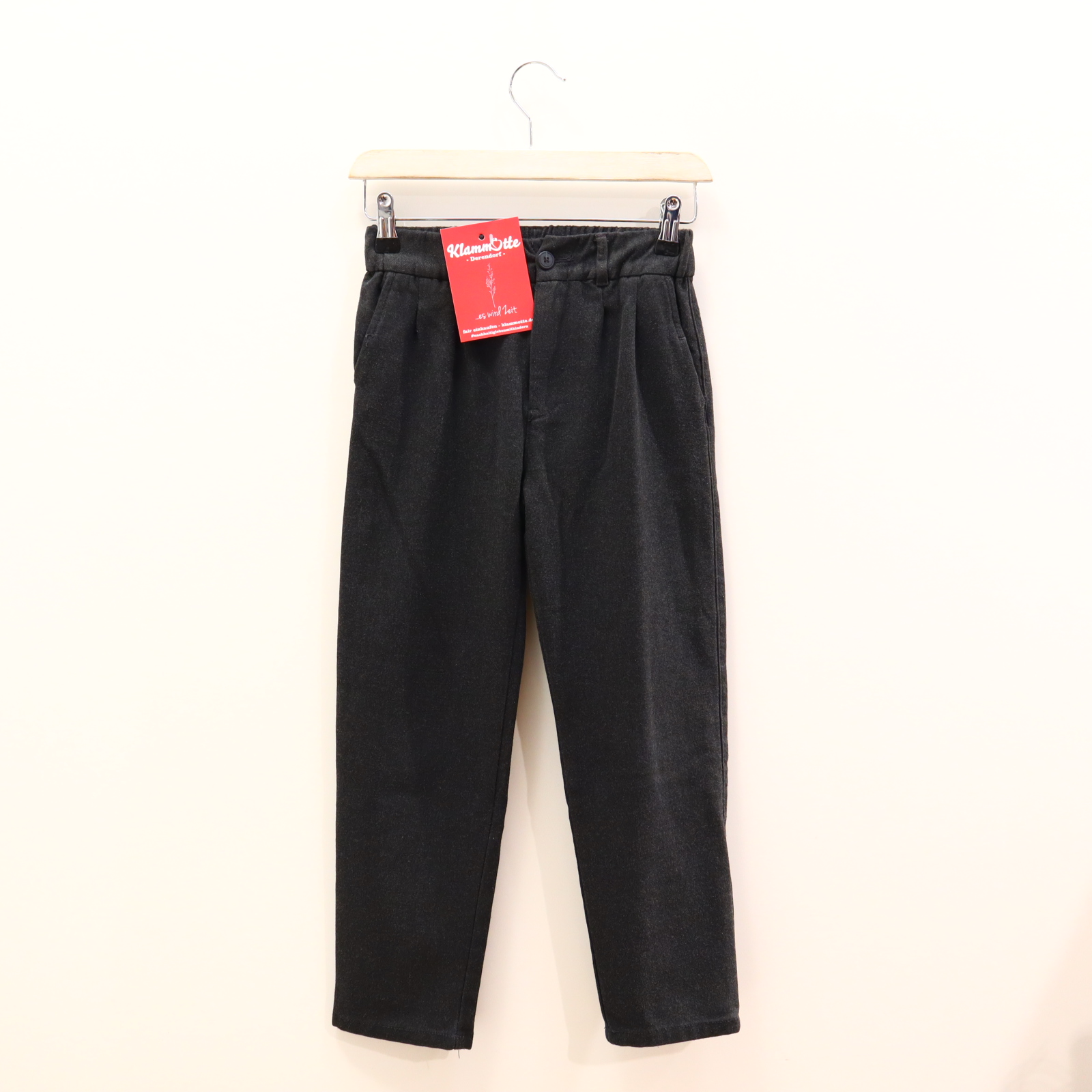 Hose ZARA 140 Stoffhose anthrazit melange Gummibandzug/Knopf/Reißverschluß