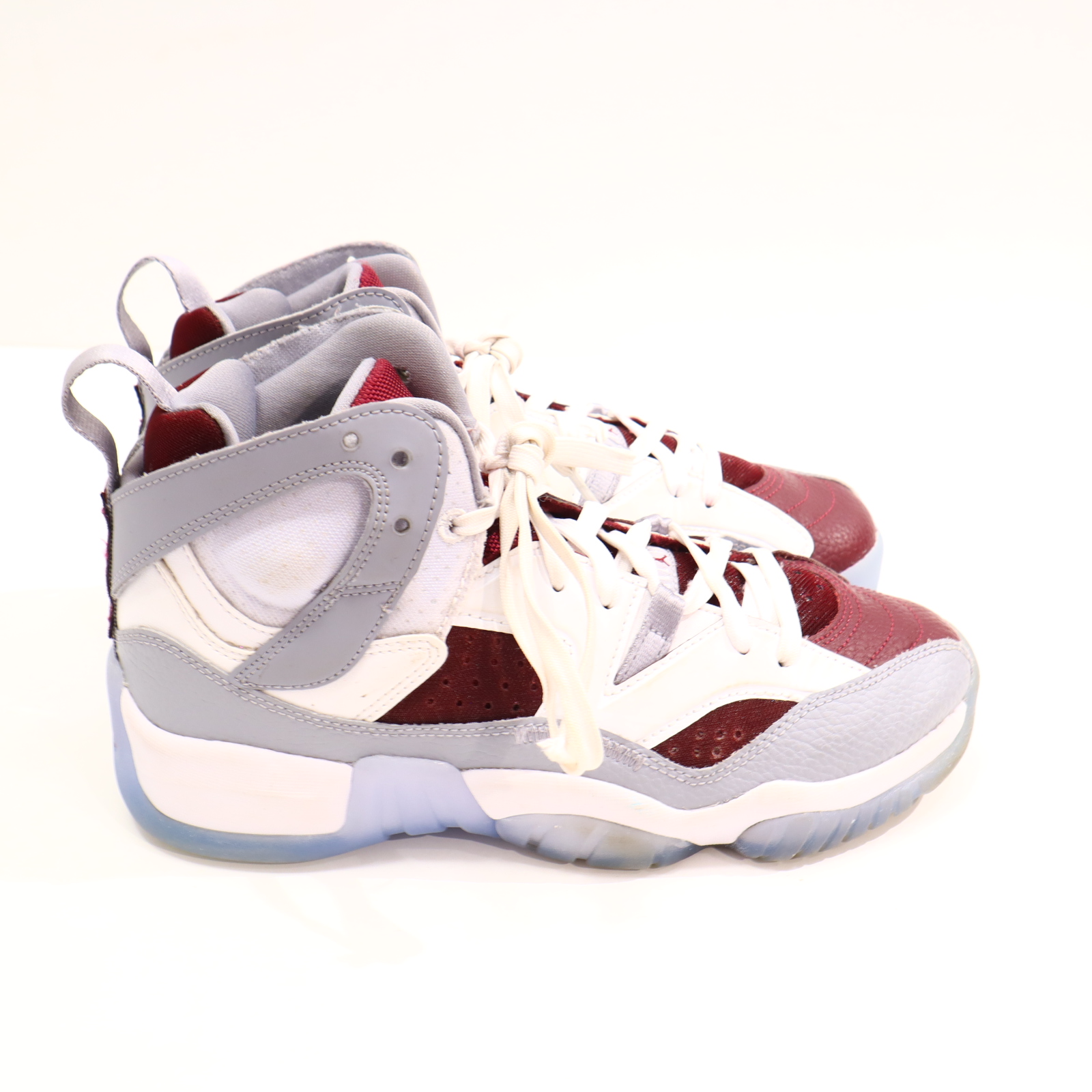 Halbschuhe NIKE Jordan Jumpman Two Trey Mid/Schnürschuh/Sneaker 39 bordeaux/grau/weiß minimale Gebrauchsspuren/sehr gut
