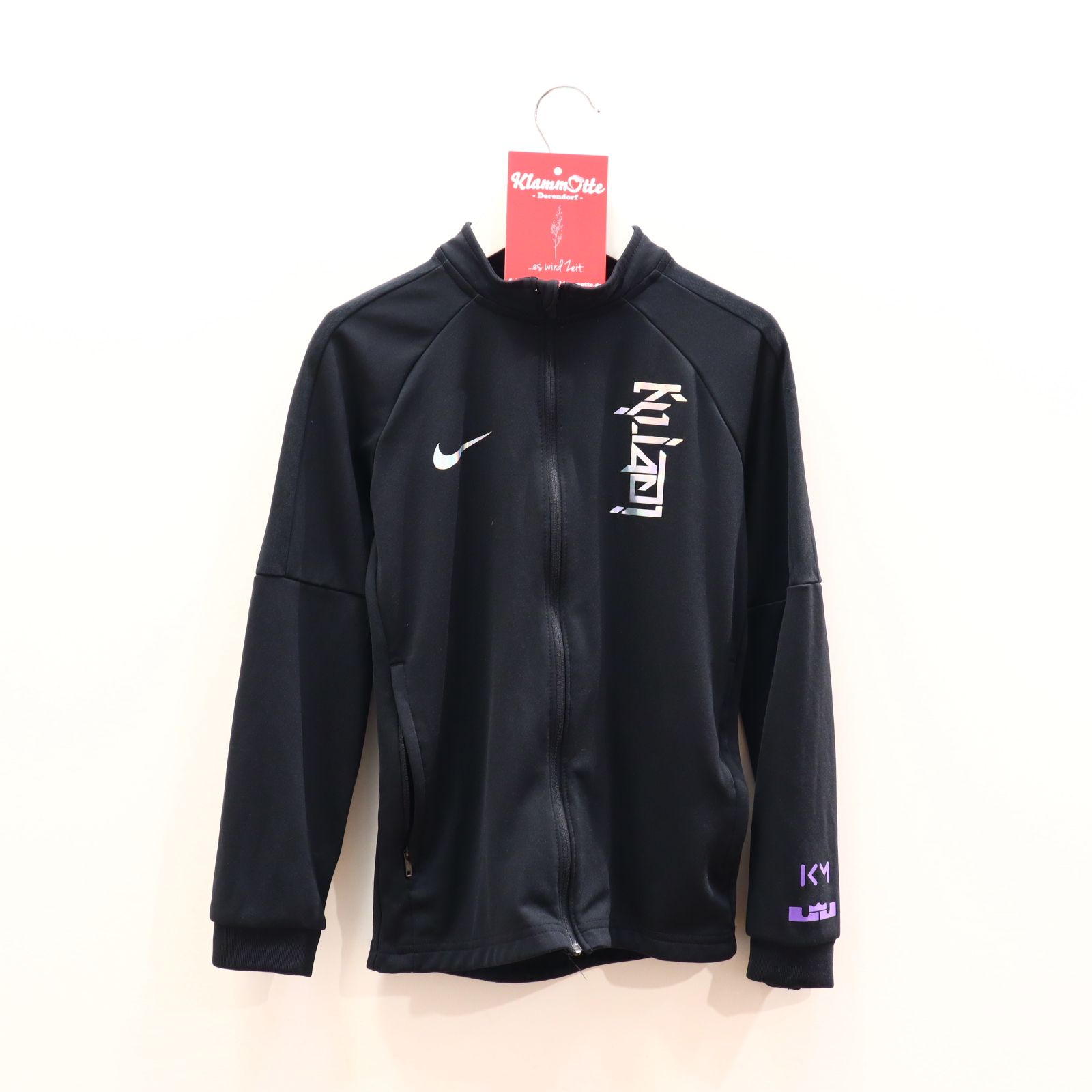 Oberteil NIKE Gr. 128/Gr. 134 Trainingsjacke schwarz Logo/Print Stehkragen Mbappe