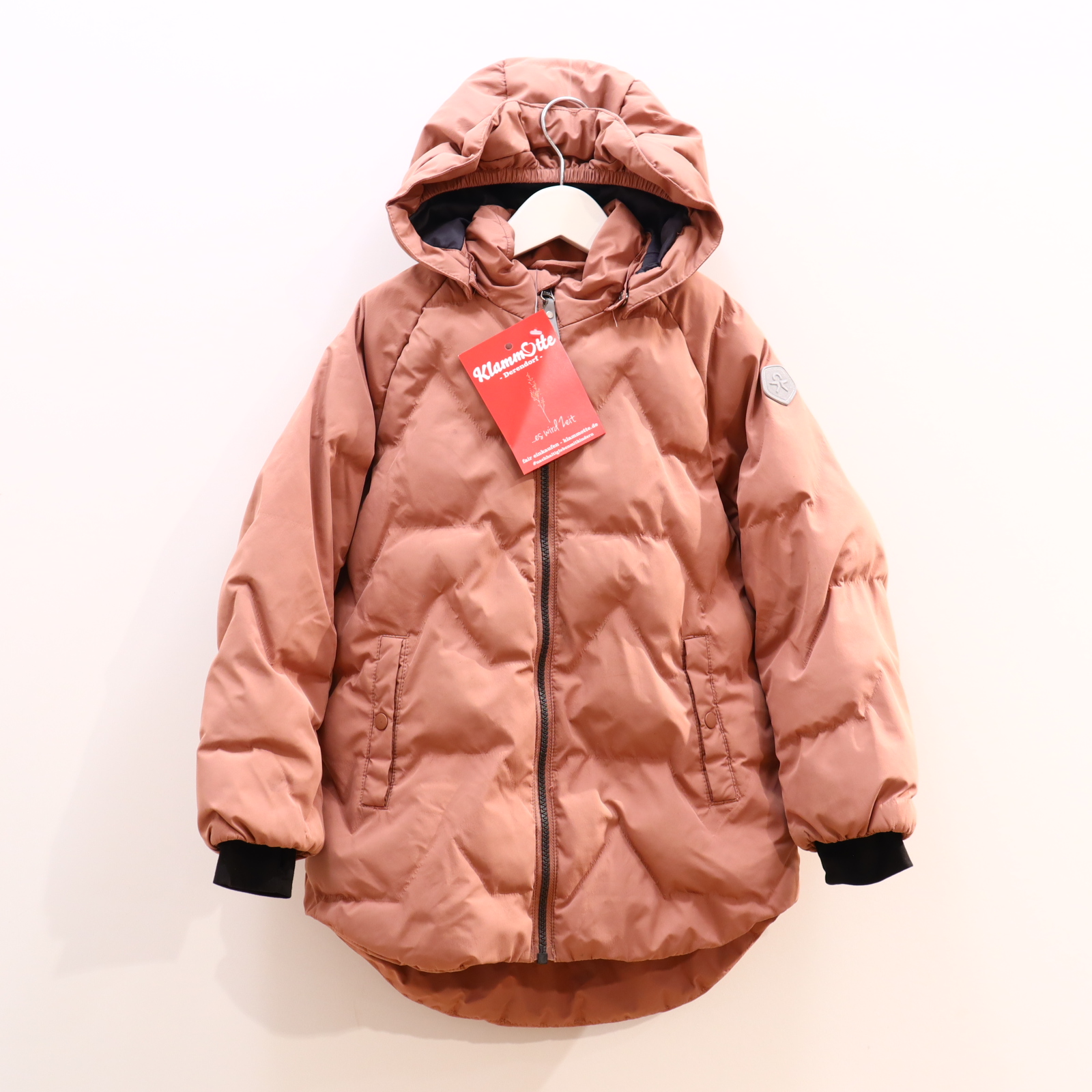 Jacke COLOR KIDS Anorak/Parka 110 altrosa Herbst/Winter Applikation/Logo waterproof abnehmb. Kapuze