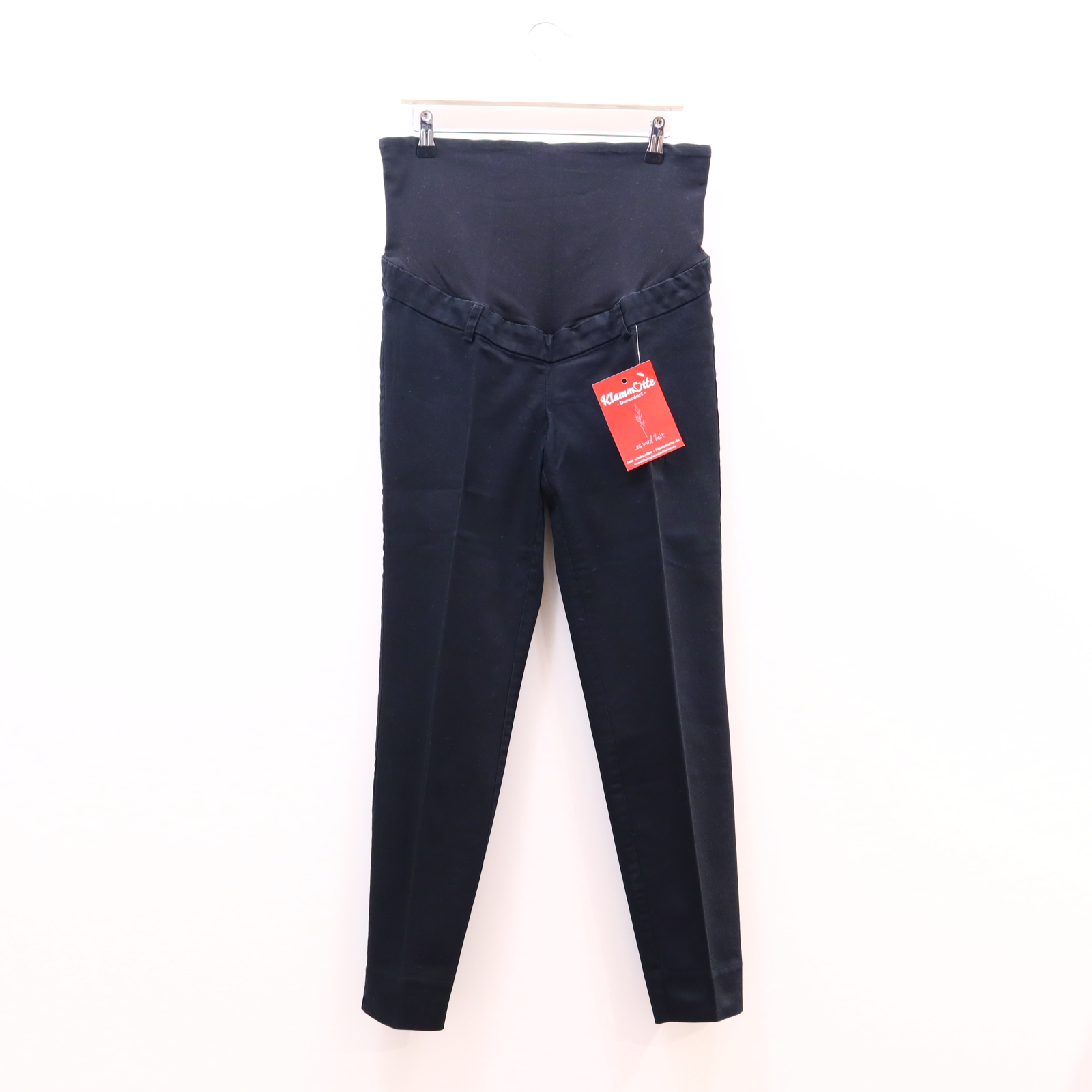 Hose H&M 38 Buntfaltenhose/Business schwarz Baumwolle/Elastan/Polyester High rib