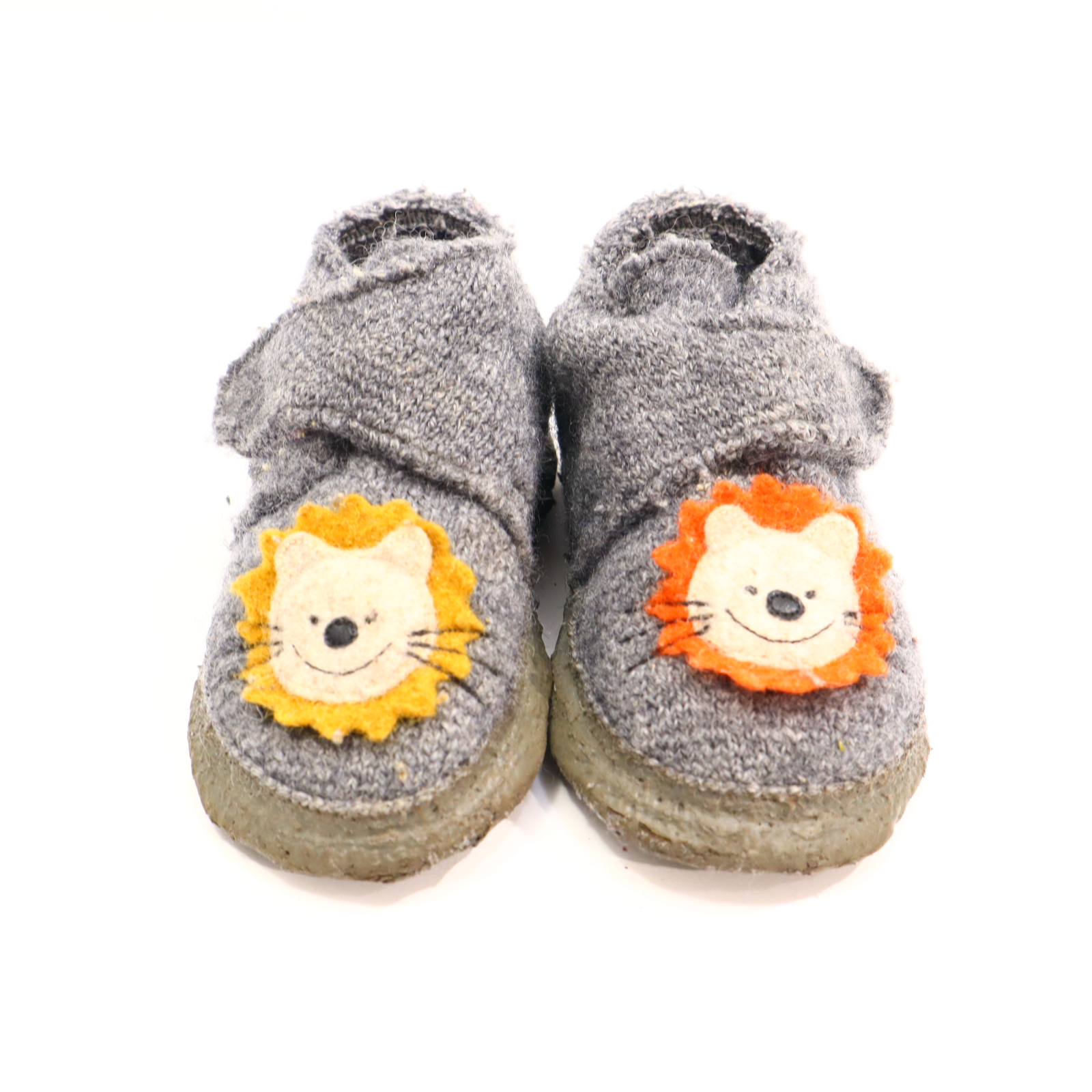 Hausschuhe/Wasserschuhe NANGA 23 grau Klett/Pantoffel Filz/Wolle