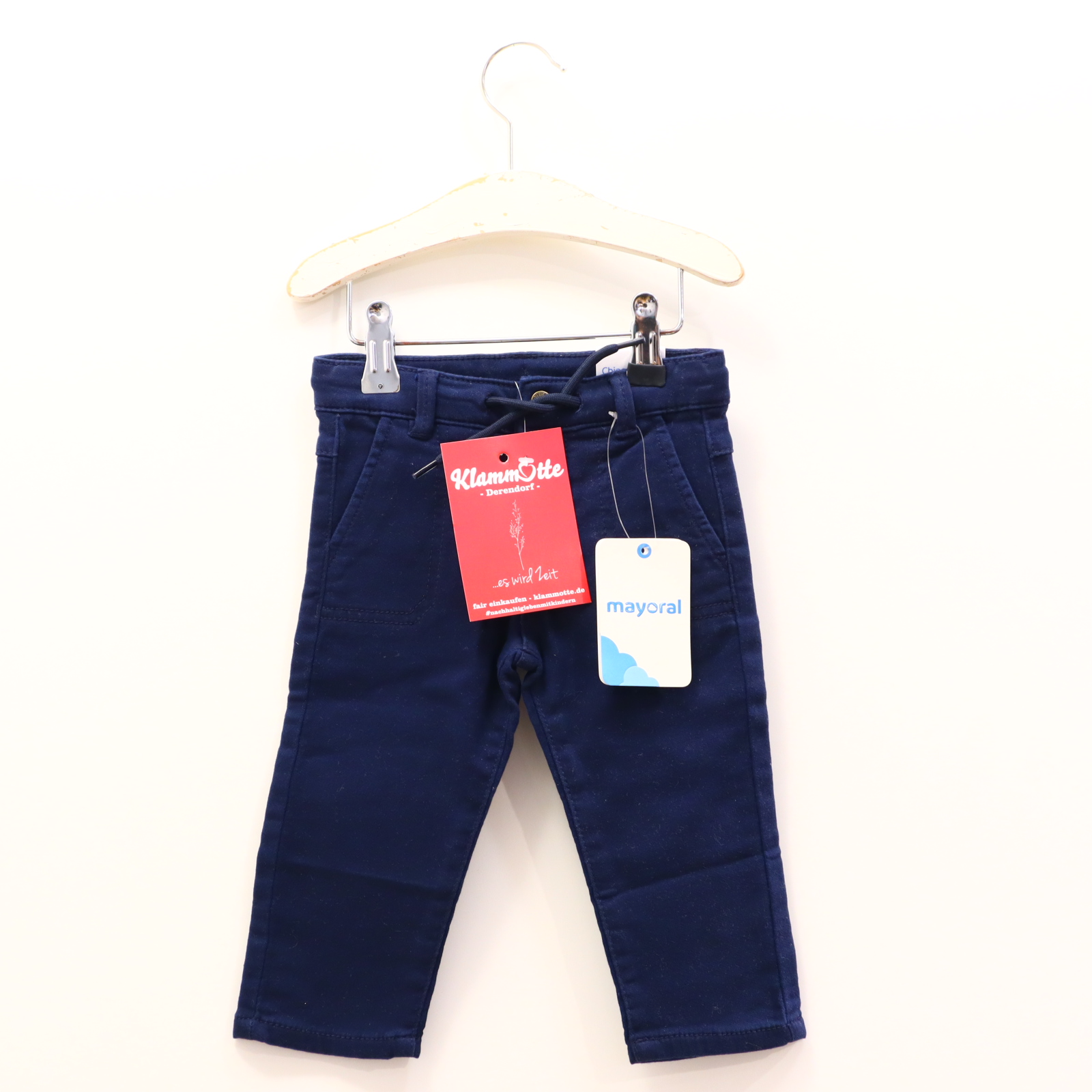 Hosen & Strampler mayoral 74 blau Chino Baumwolle/Elasthan/Twill Druckknopf/Gummibandzug/Kordelzug/verstellb. Bund NEU! Regular