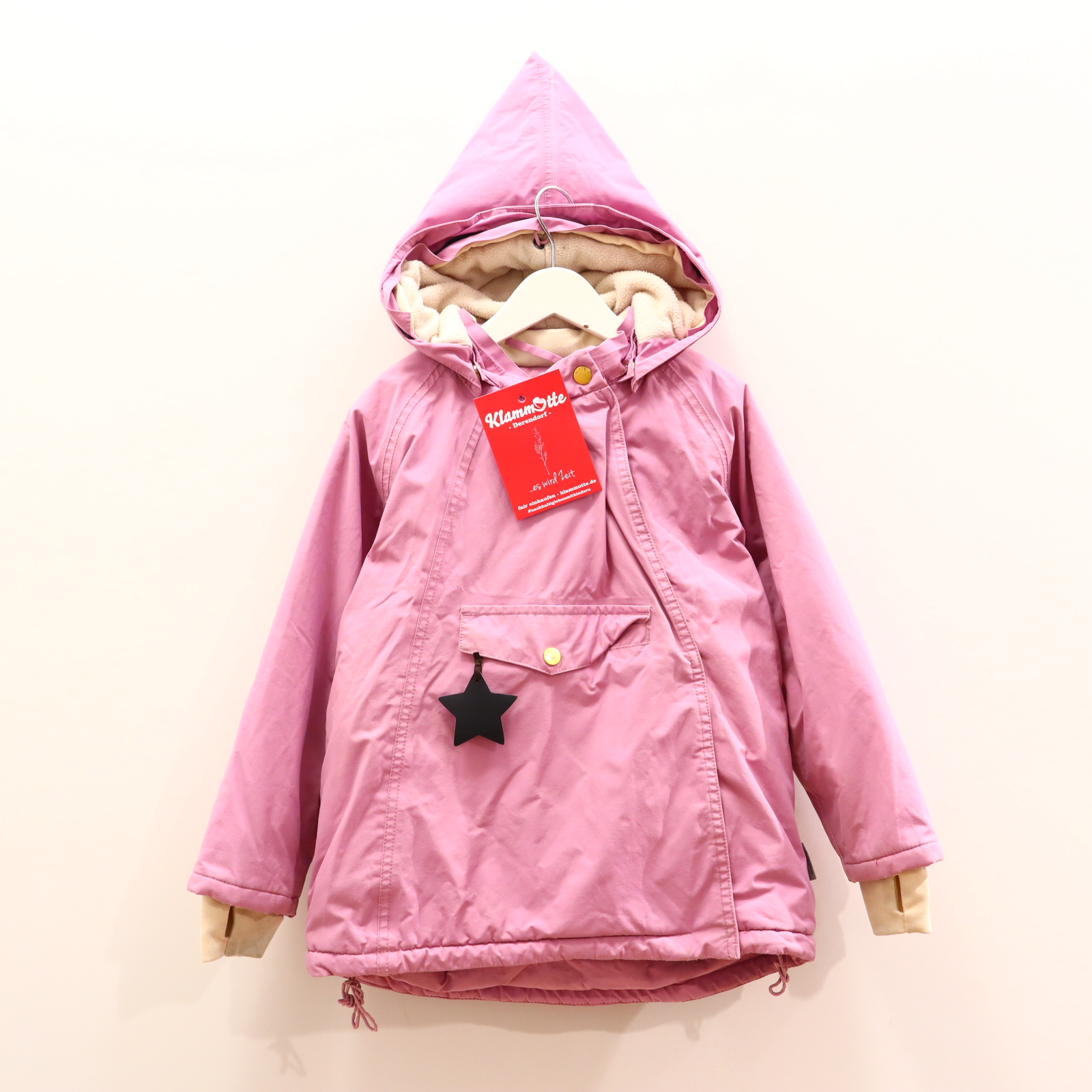 Jacke MINI A TURE Anorak 116 rosa THERMOLITE abnehmb. Kapuze/diagonaler Reißverschluß/Fleecefutter/Zipfelkapuze