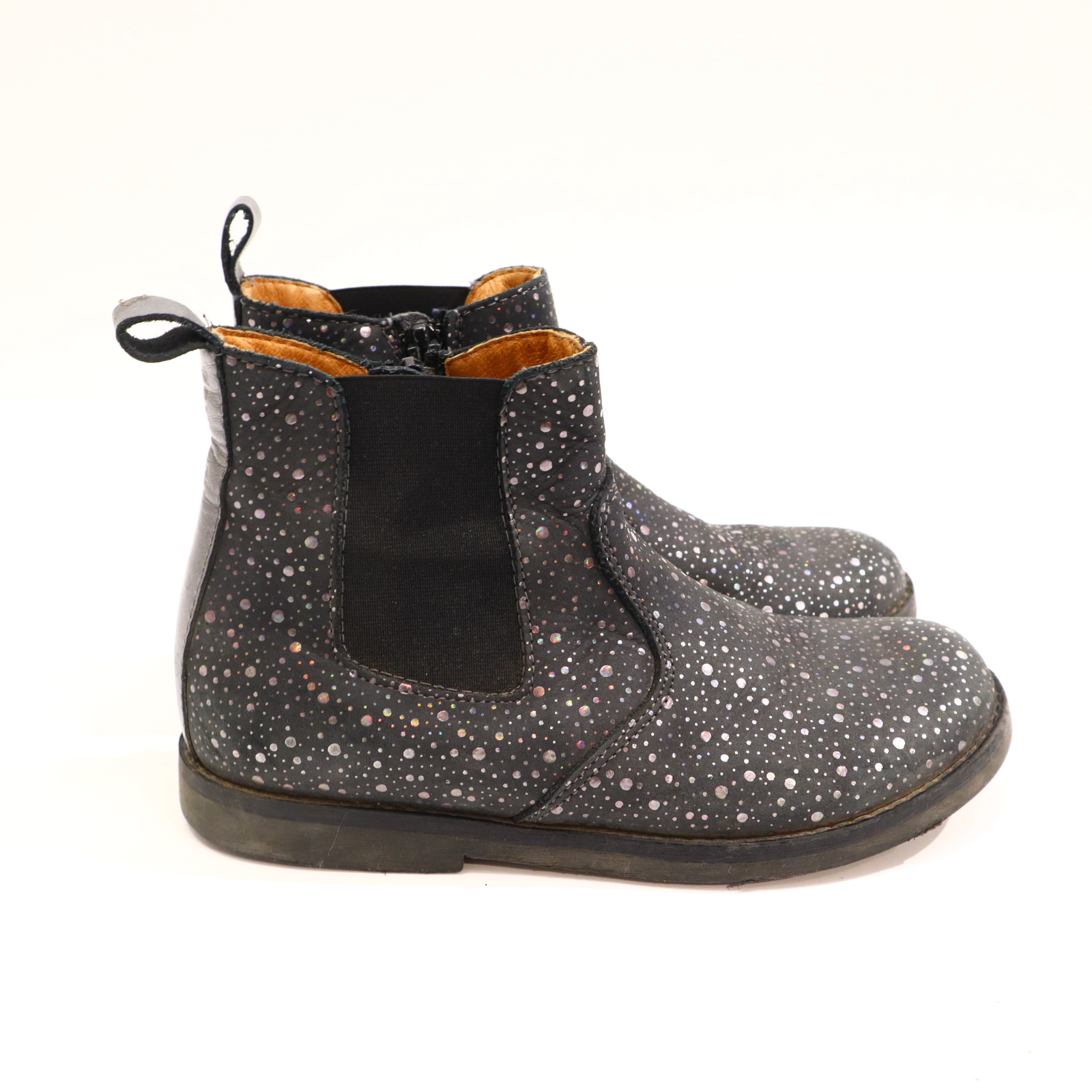 Halbschuhe froddo Chelseaboots 34 bunt/metallic/anthrazit Leder leichte gleichmäßige Ablaufspuren