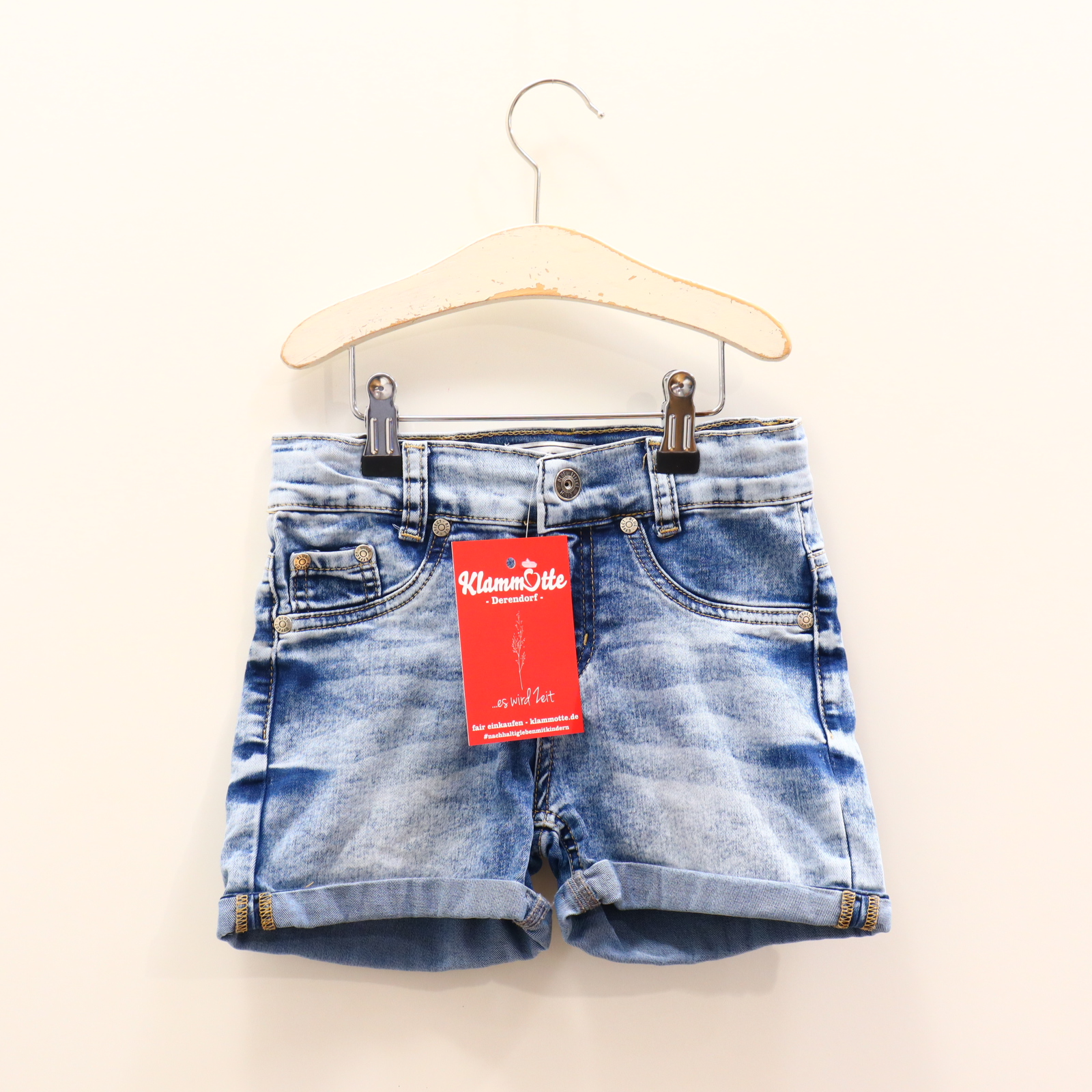 Hose BLUE EFFECT Jeans/Short 140 blau Denim Reißverschluß/Schiebeknopf/verstellb. Bund