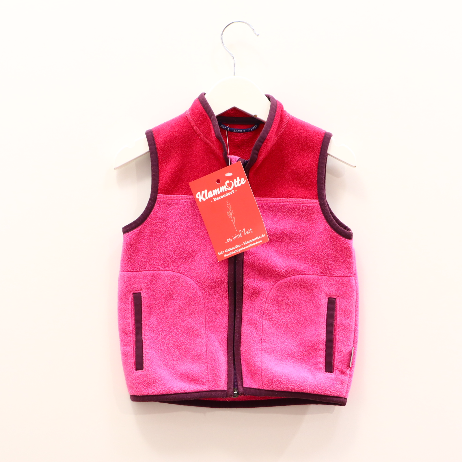 Oberteil JAKO-O 80/86 bordeaux/fuchsia/rot Weste Fleece/POLARTEC