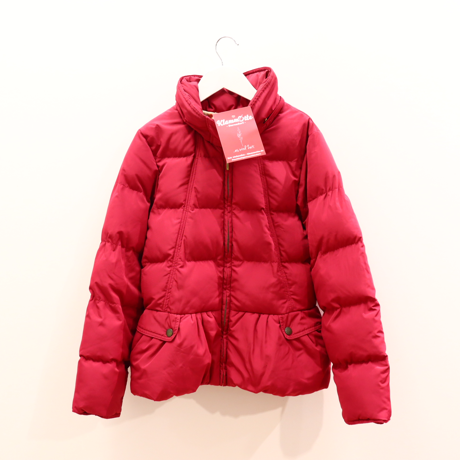 Jacke BURBERRY Anorak/Steppjacke 152 bordeaux Herbst/Winter versteckte Kapuze ganz kleiner Materialfehler
