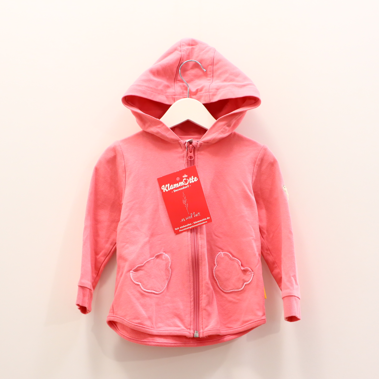 Oberteil Steiff 92 rosa Applikation/Logo Kapuzenjacke Baumwolle/Elasthan