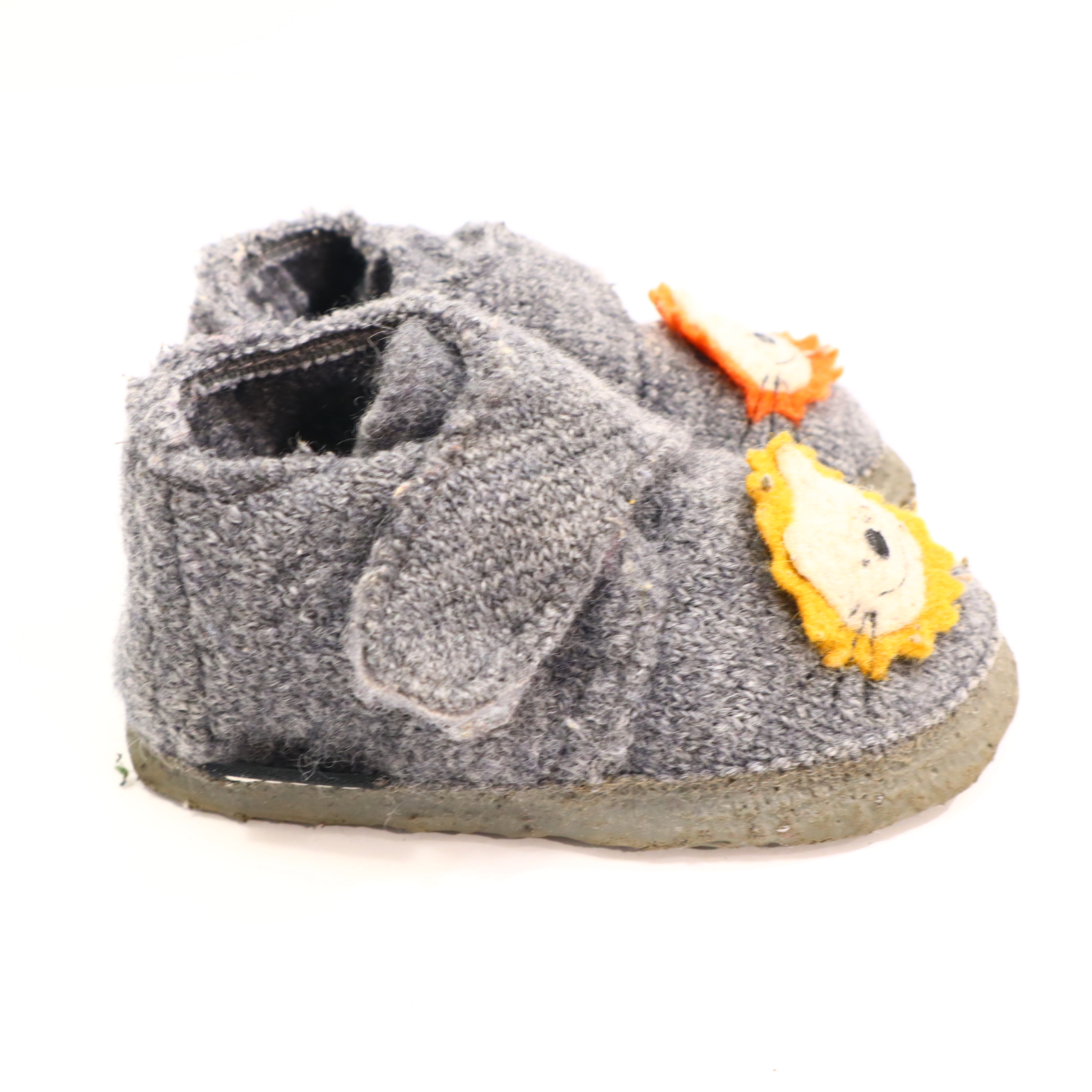 Hausschuhe/Wasserschuhe NANGA 23 grau Klett/Pantoffel Filz/Wolle