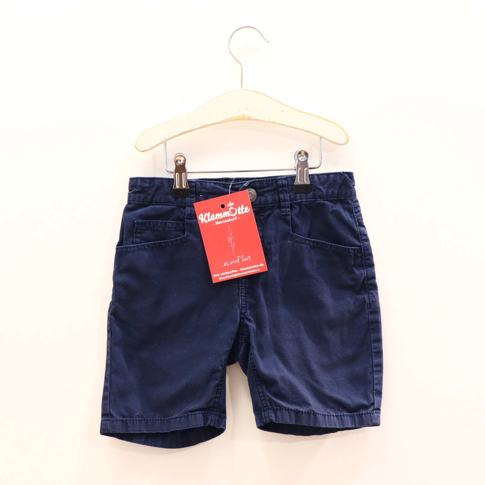 Hose ESPRIT 128 Short blau Reißverschluß/Schiebeknopf/verstellb. Bund Baumwolle