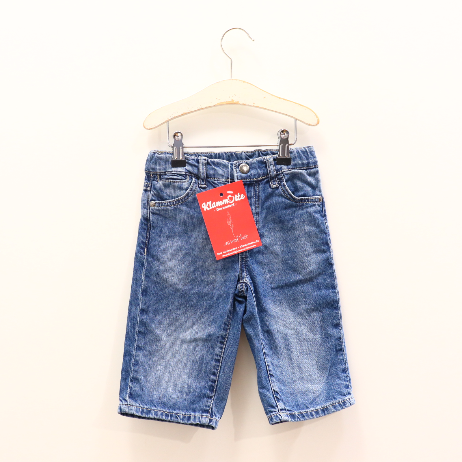 Hose Jako-O 110 Short blau Reißverschluß/Schiebeknopf/verstellb. Bund Denim