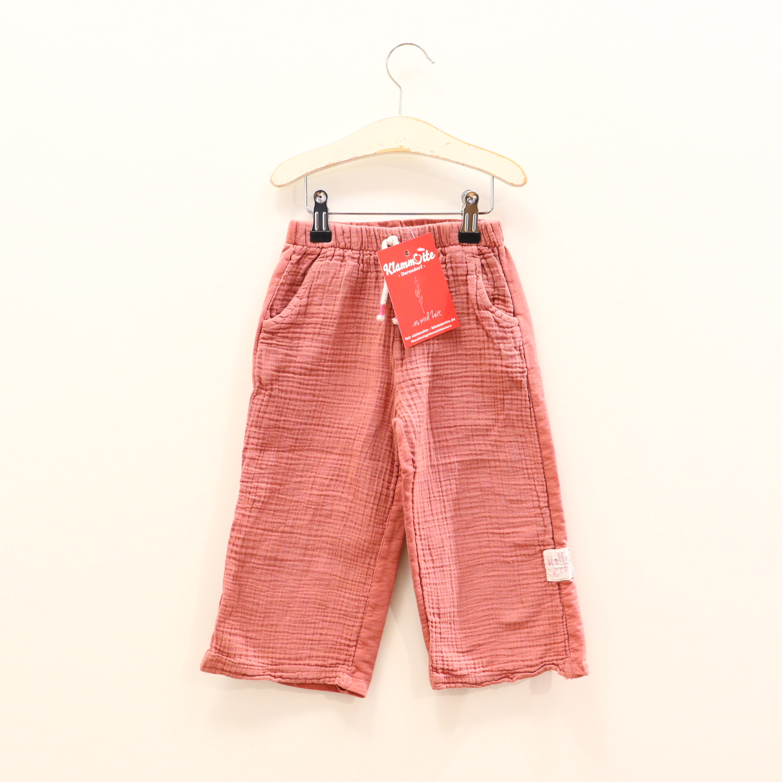 Hose ZARA Culotte 104 altrosa Baumwolle/Musselin Gummibandzug Frühjahr/Sommer