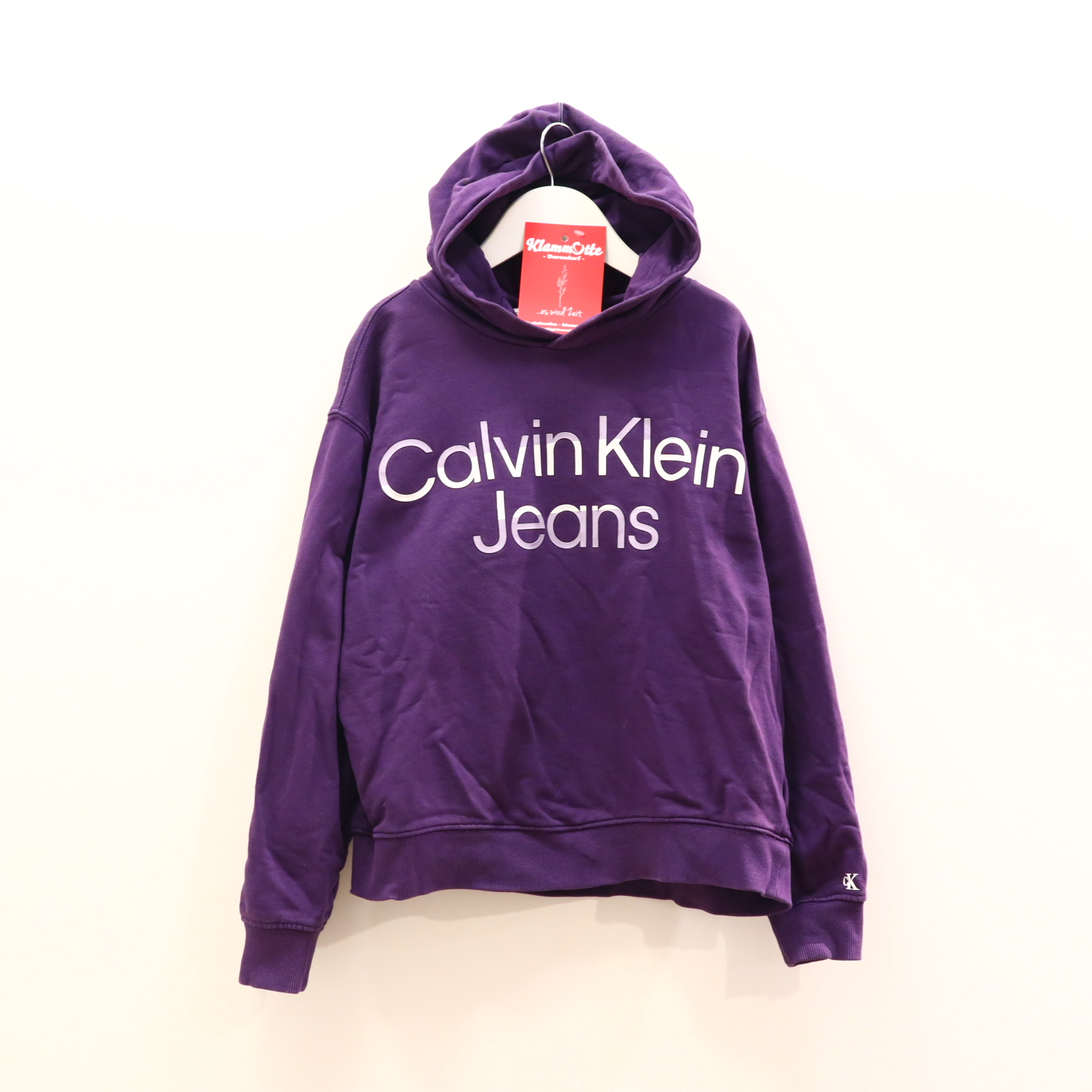 Oberteil Calvin Klein 152 lila Logo/Print Kapuzenpullover Baumwolle