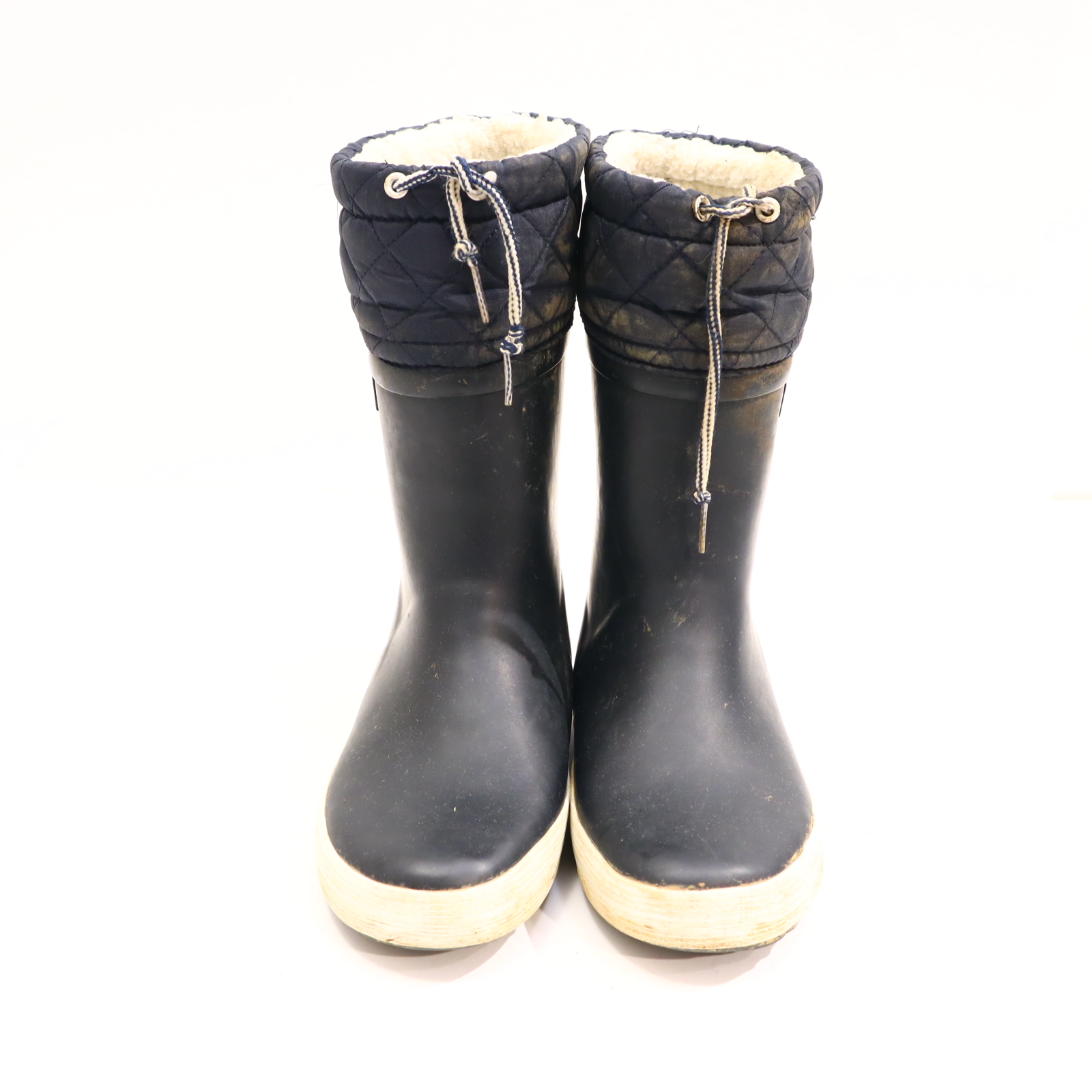 Gummistiefel AIGLE 34 blau Naturkautschuk gefüttert Schmutzränder
