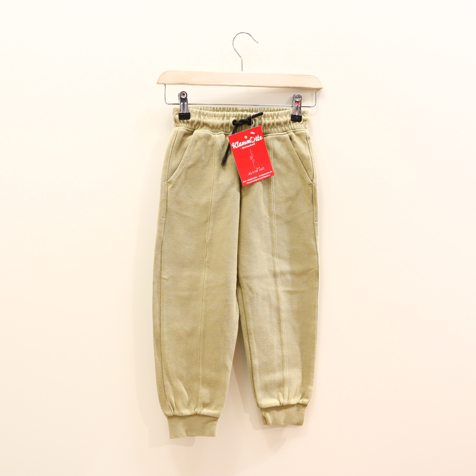 Hose ZARA 116/122 Jogger grün Gummibandzug/Kordelzug Baumwolle/Elasthan