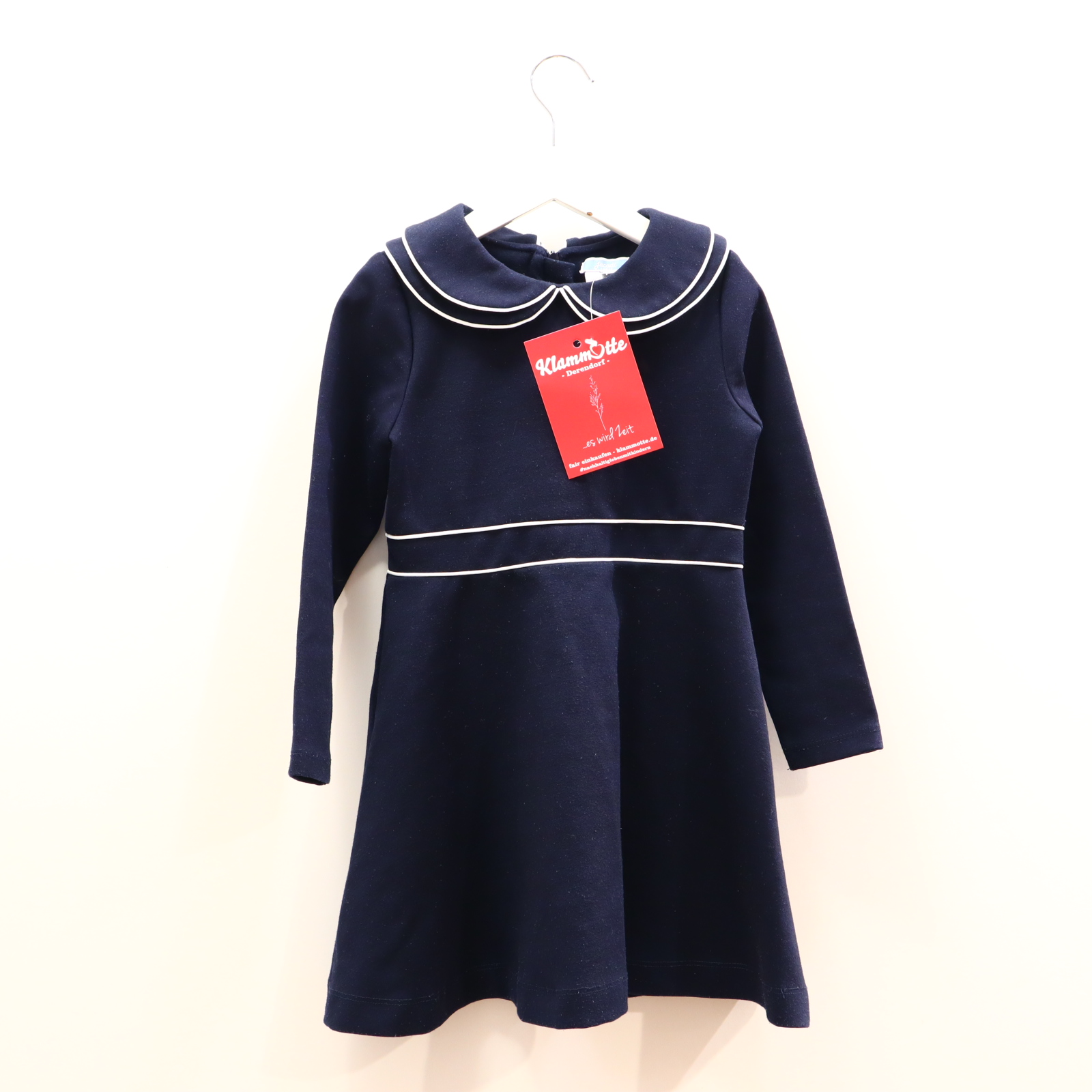 Kleider & Röcke jacadi Kleid 116 blau Elastan/Polyester/Viskose Reißverschluß ganz leichtes Pilling