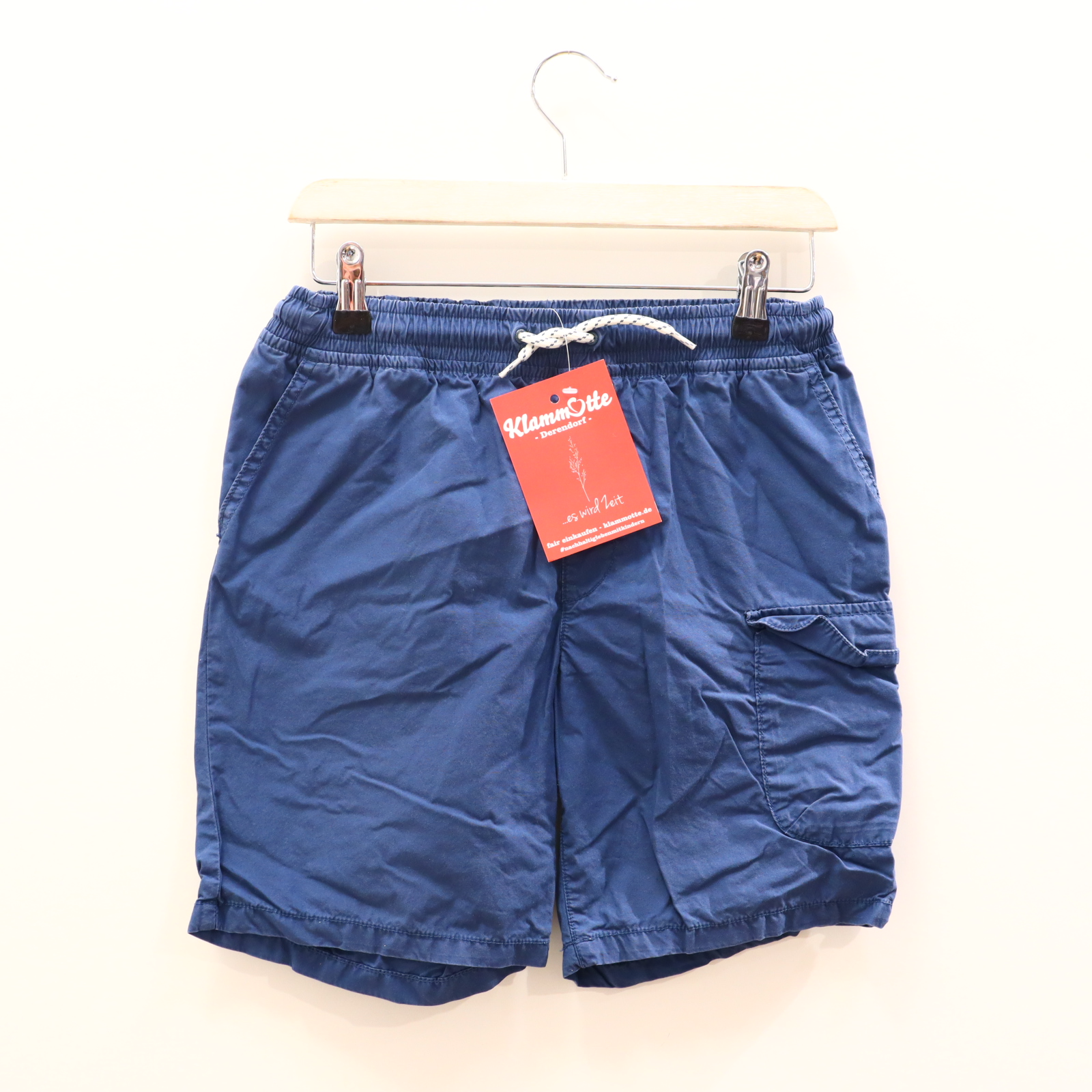 Hose VertBaudet 164 Cargo/Short blau Gummibandzug/Kordelzug/verstellb. Bund Baumwolle