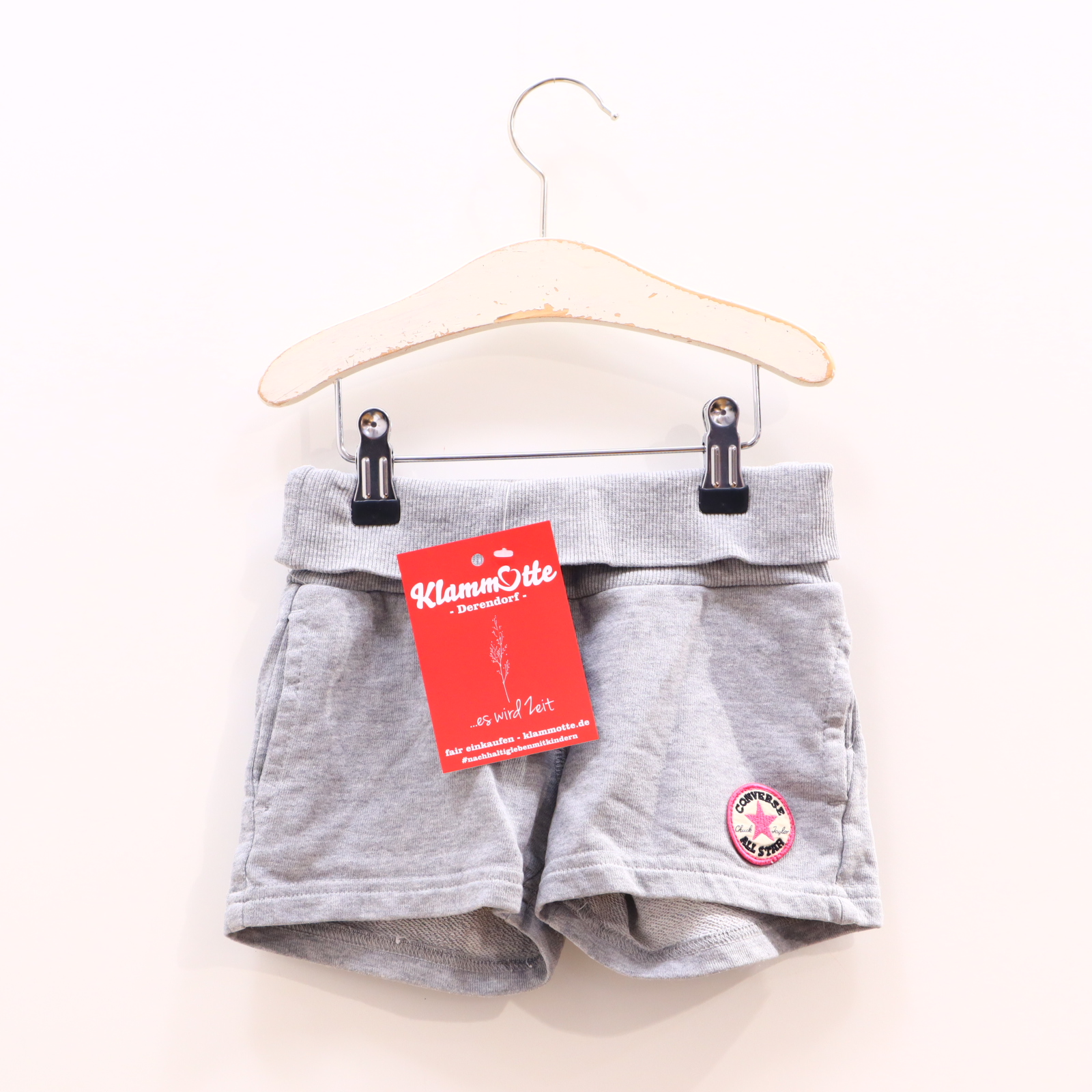 Hose CONVERSE Short 104/110 grau Applikation/Logo Sweat Komfortbund