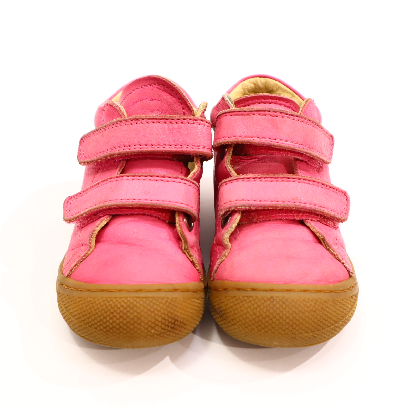 Halbschuhe Naturino Klett 23 pink Leder leichte gleichmäßige Ablaufspuren