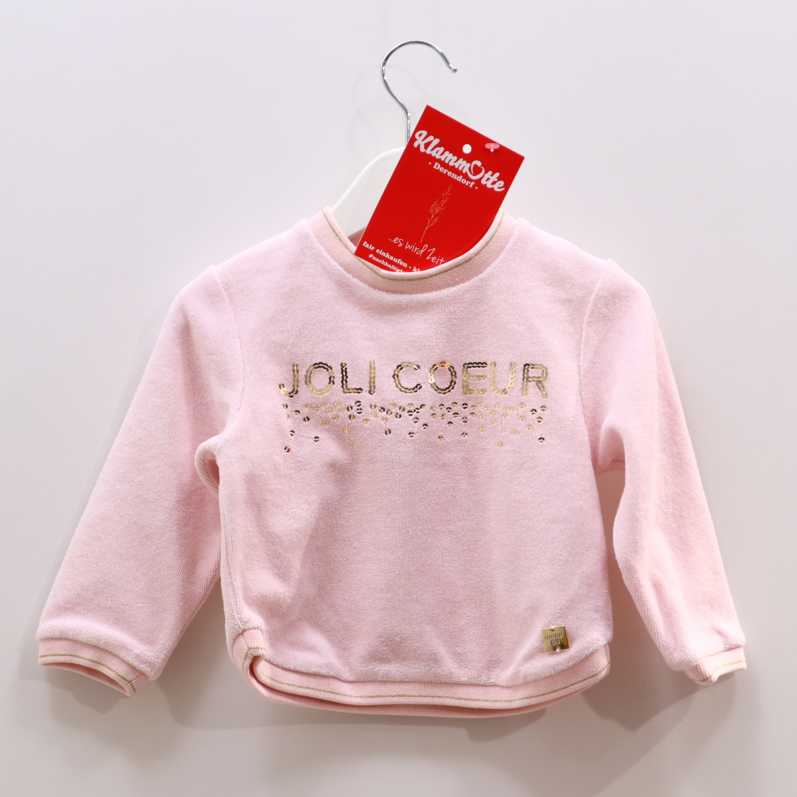 Oberteil CARRÉMENT BEAU 80 rosa Glitzer/Pailetten Sweatshirt Baumwolle/Frottee/Nicki/Polyester