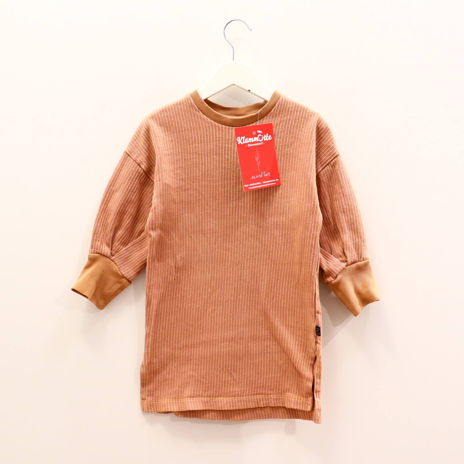 Kleider & Röcke MONKIND Sweatkleid 104/110 altrosa/apricot gestreift Bio-Baumwolle