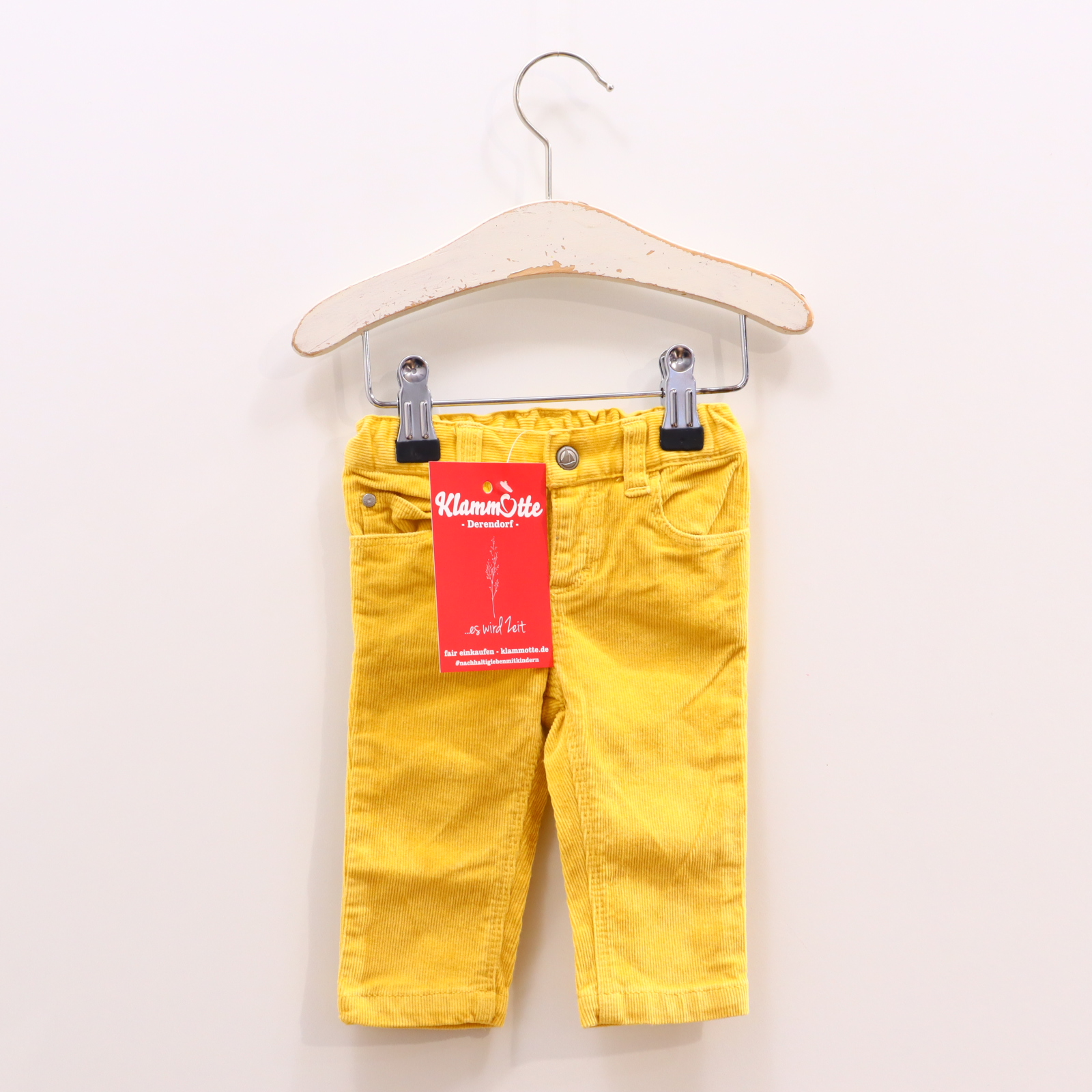 Hosen & Strampler PETIT BATEAU 62 gelb Applikation/Logo Hose/Stretch Baumwolle/Cord/Elasthan Druckknopf/verstellb. Bund