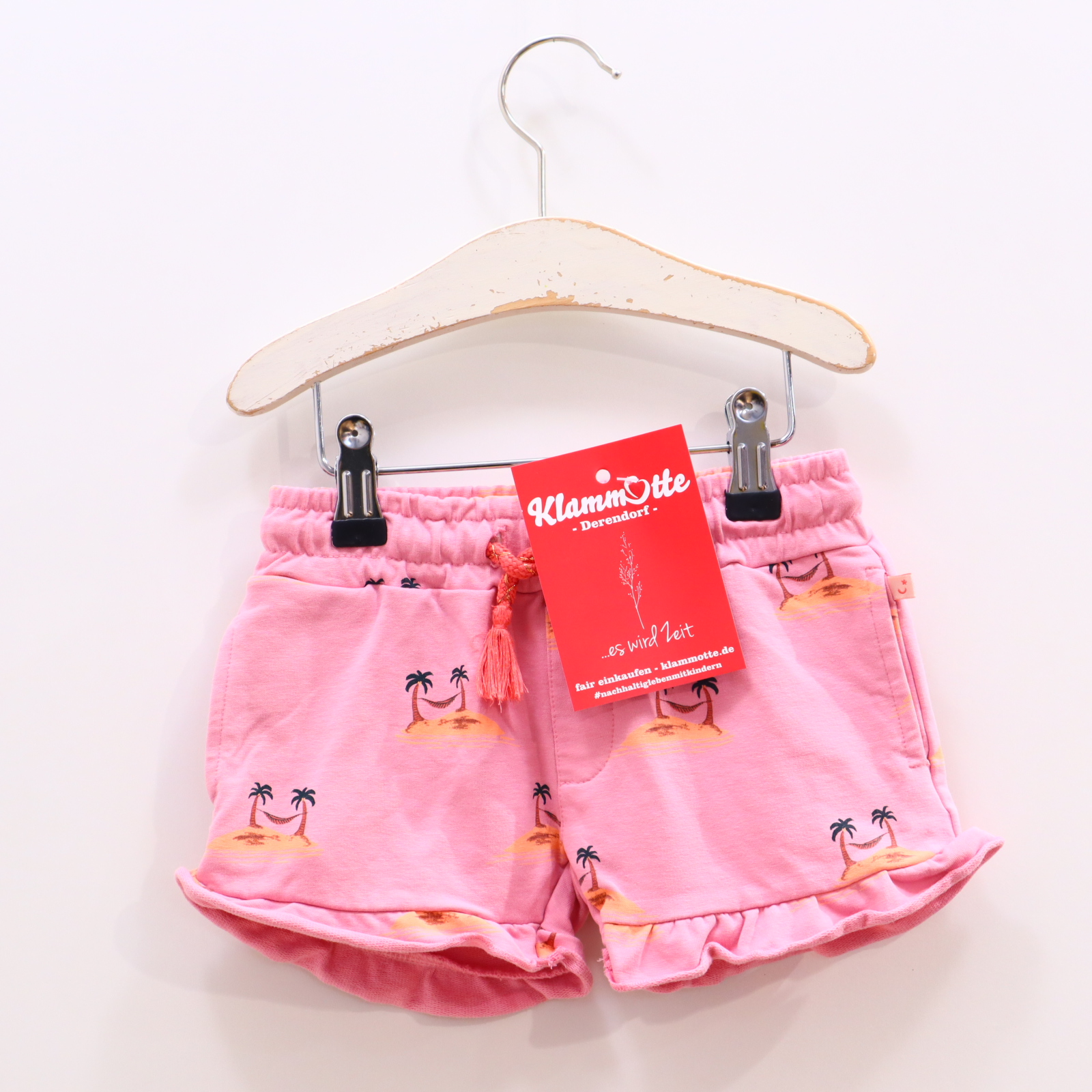 Hose Jubel Short 98 rosa Allover Print Baumwolle/Elasthan/Sweat Gummibandzug