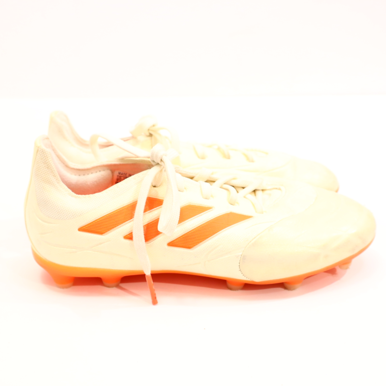 Sportschuh Adidas 34 Fußball/Rasenschuh orange/weiß Schnürrschuh