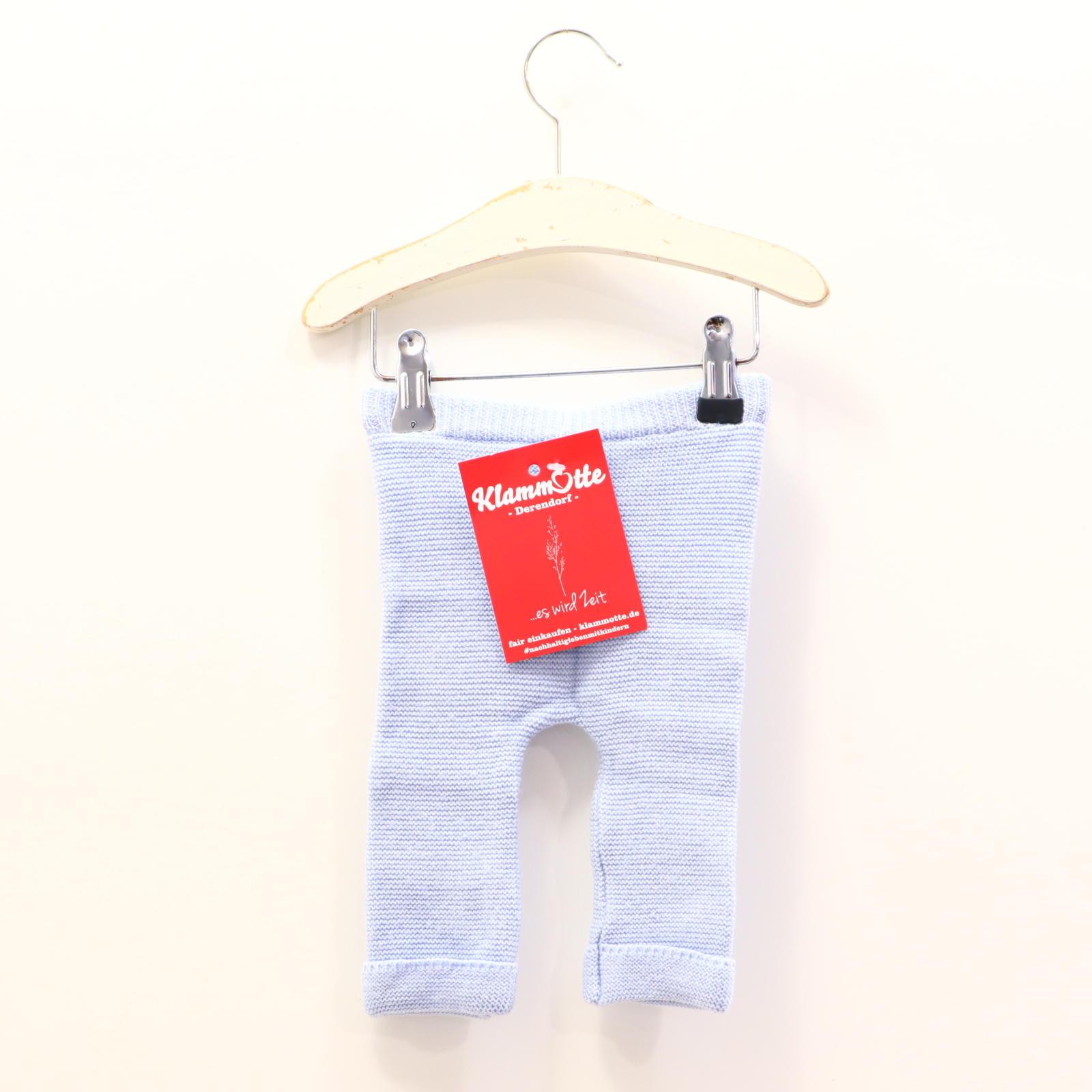 Hosen & Strampler solo tu! 62 hellblau Zopfmuster Strickhose Merinowolle Gummibandzug