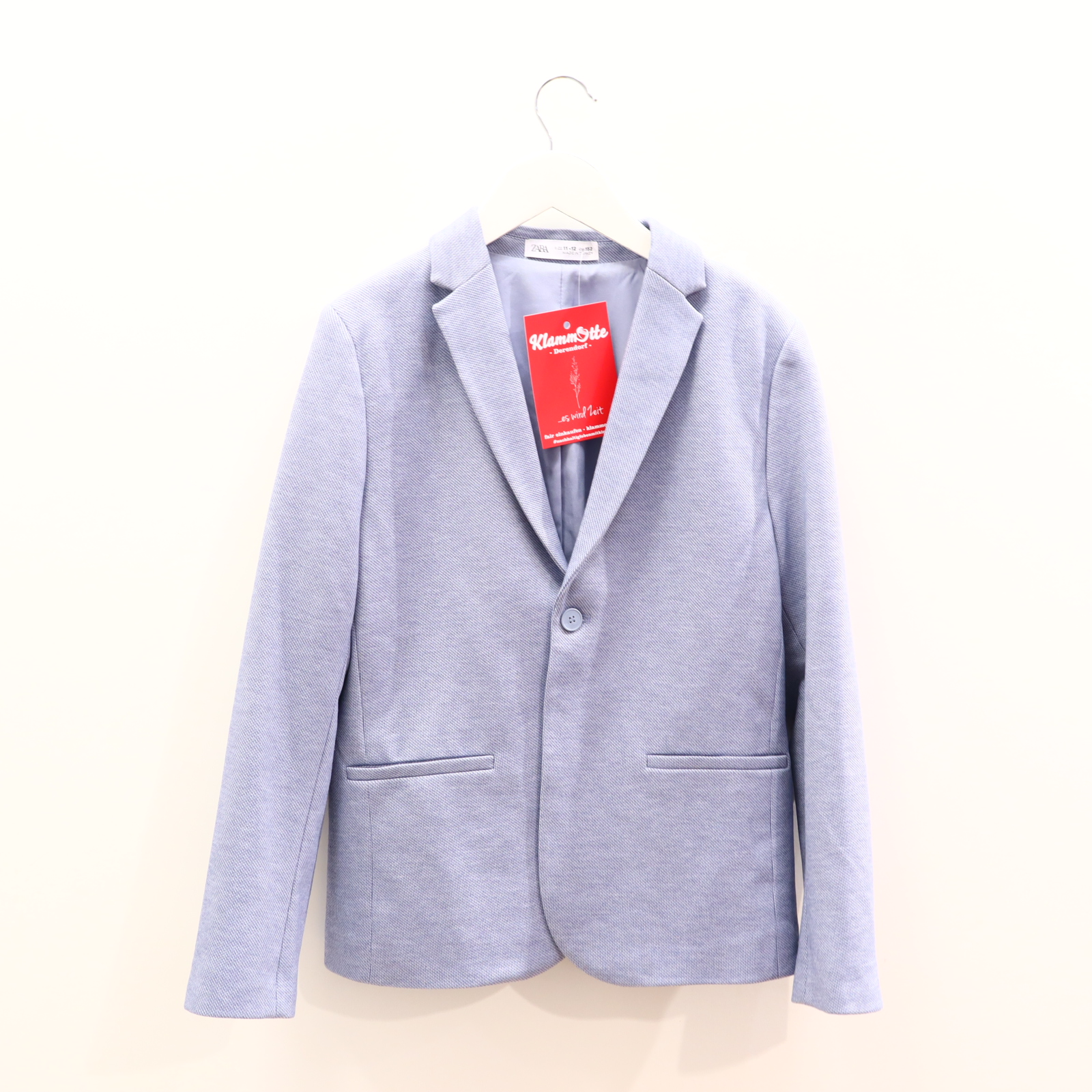 Jacke ZARA 152 blau melange Blazer Elasthan/Polyester/Viskose