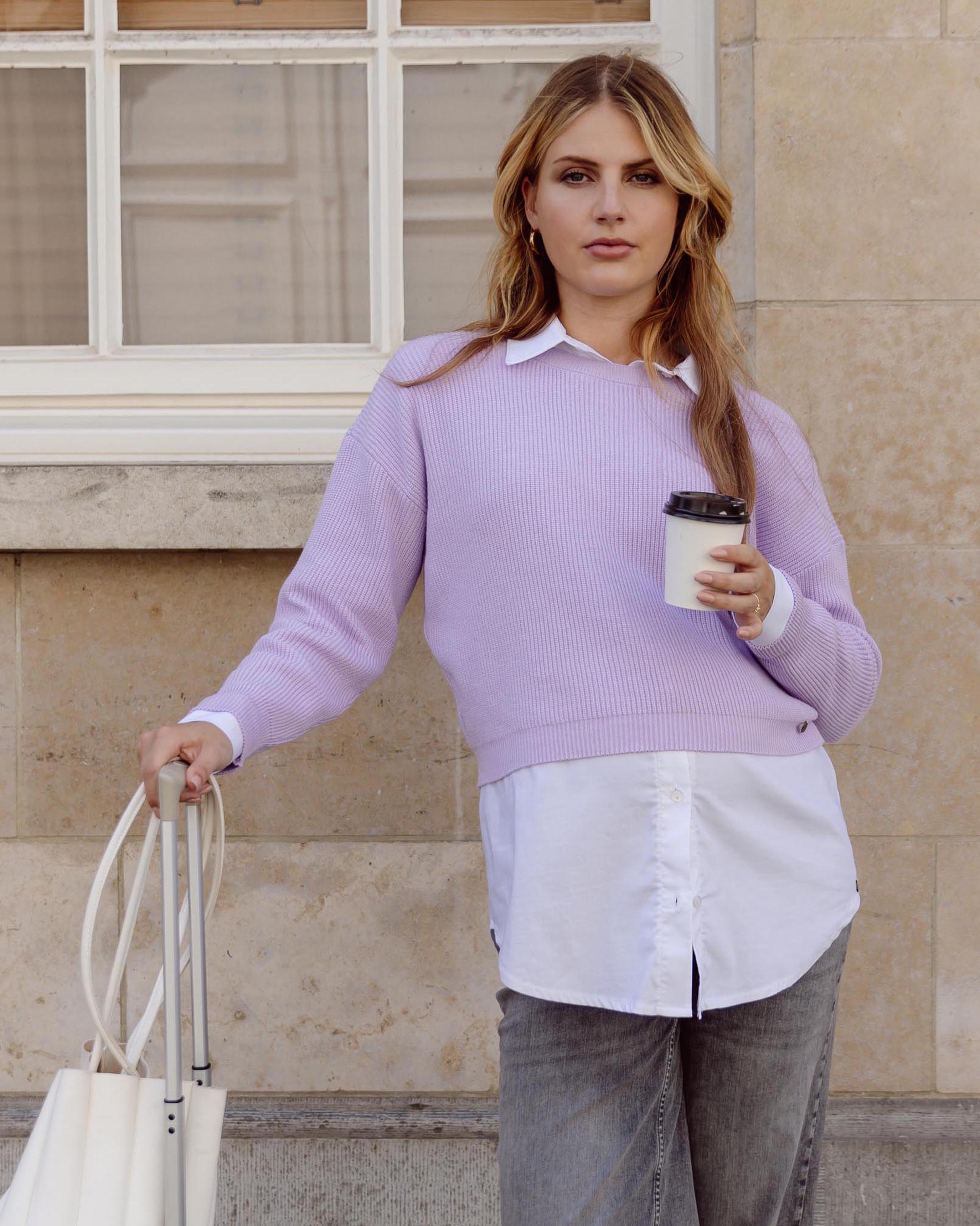 Pullover LOVE2WAIT Strickpullover S/M flieder Crop