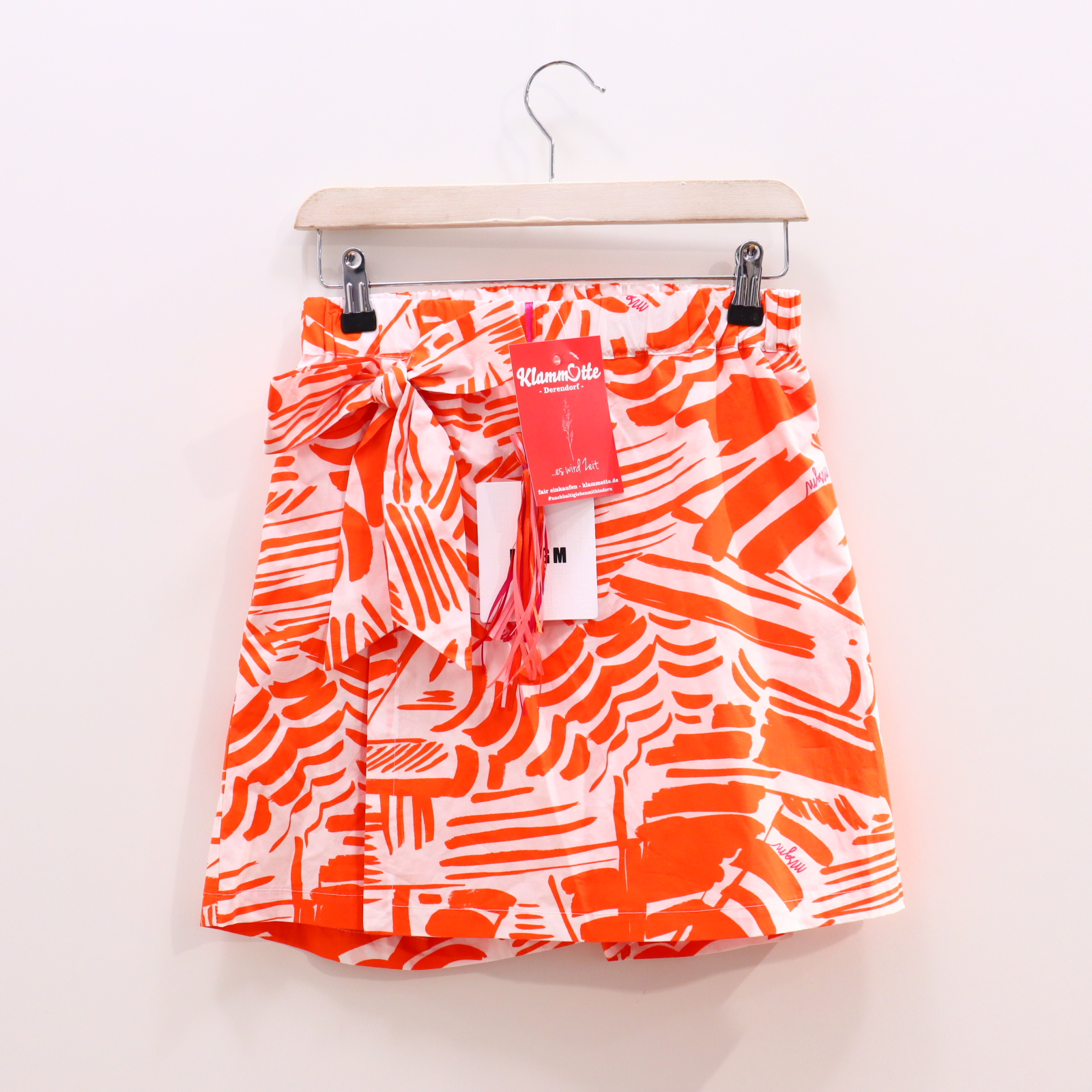Hose MSGM Hosenrock 140 orange/weiß Allover Print/Schleife Baumwolle/Popeline Gummibandzug NEU!