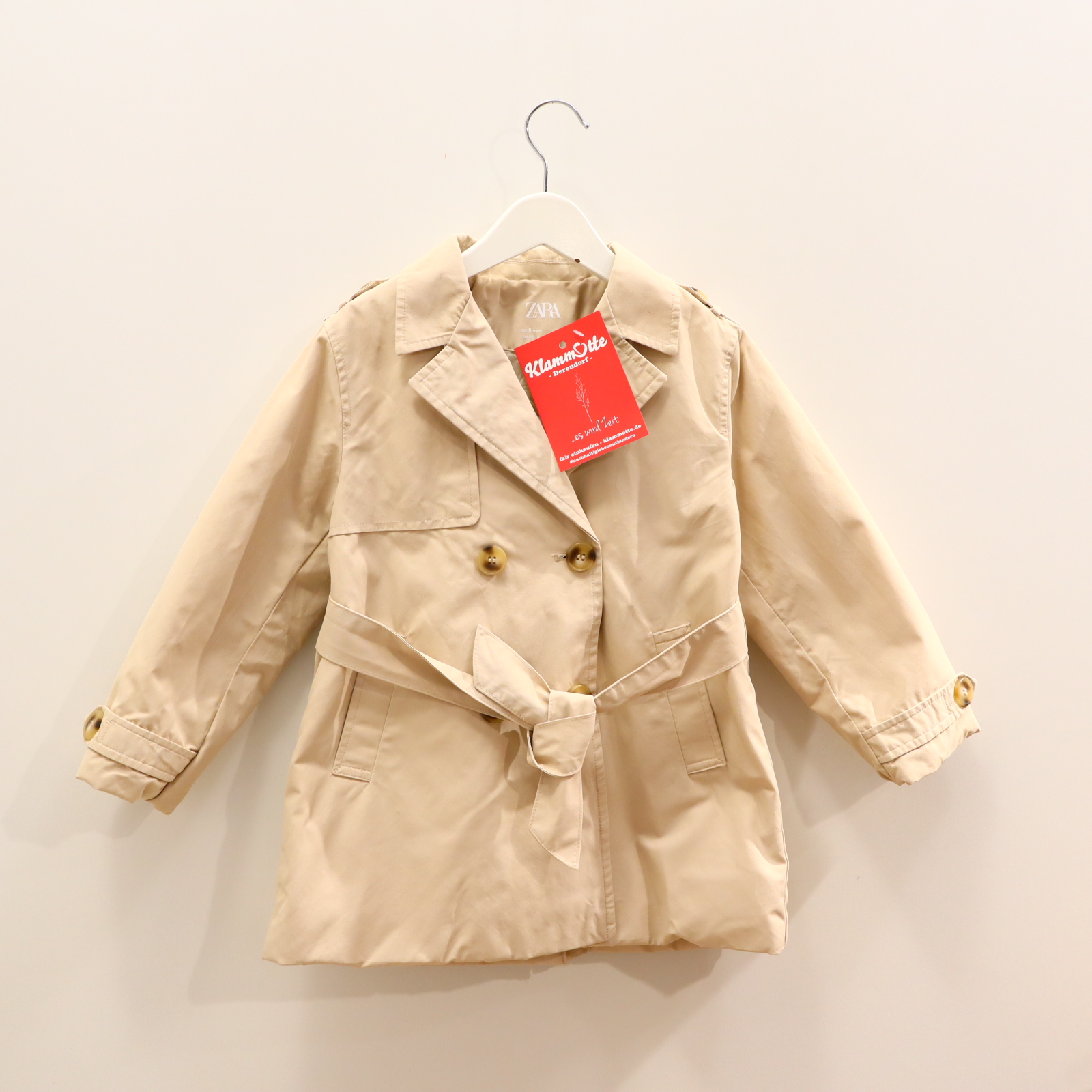 Jacke ZARA Trenchcoat 110 beige Frühjahr/Sommer wattiert