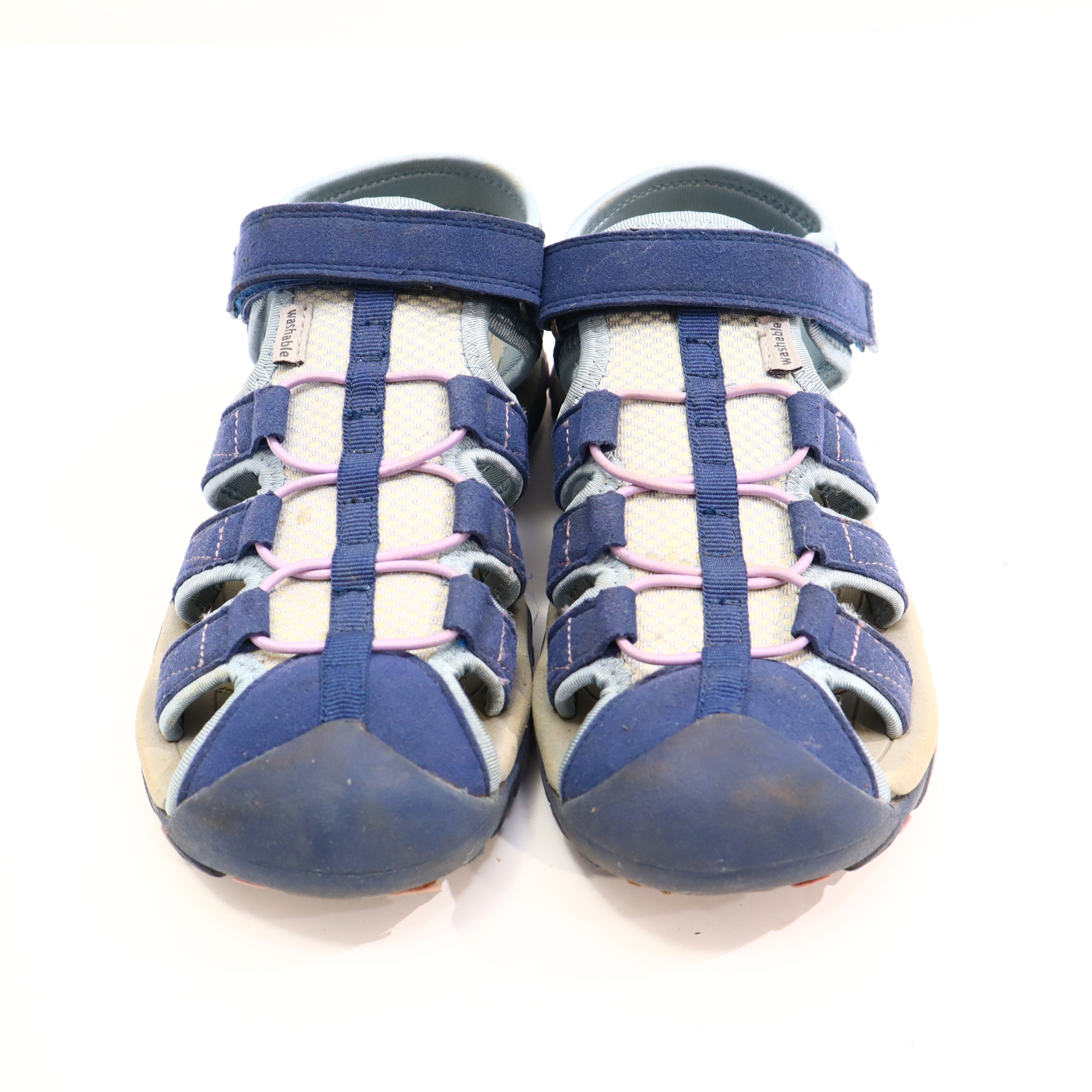 Sandalen Richter 37 blau/hellblau/rosa waschbar leichte gleichmäßige Ablaufspuren
