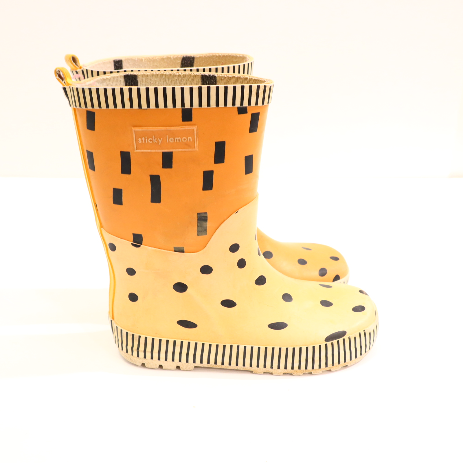 Gummistiefel sticky lemon 28 rosa/karamell Naturkautschuk Muster