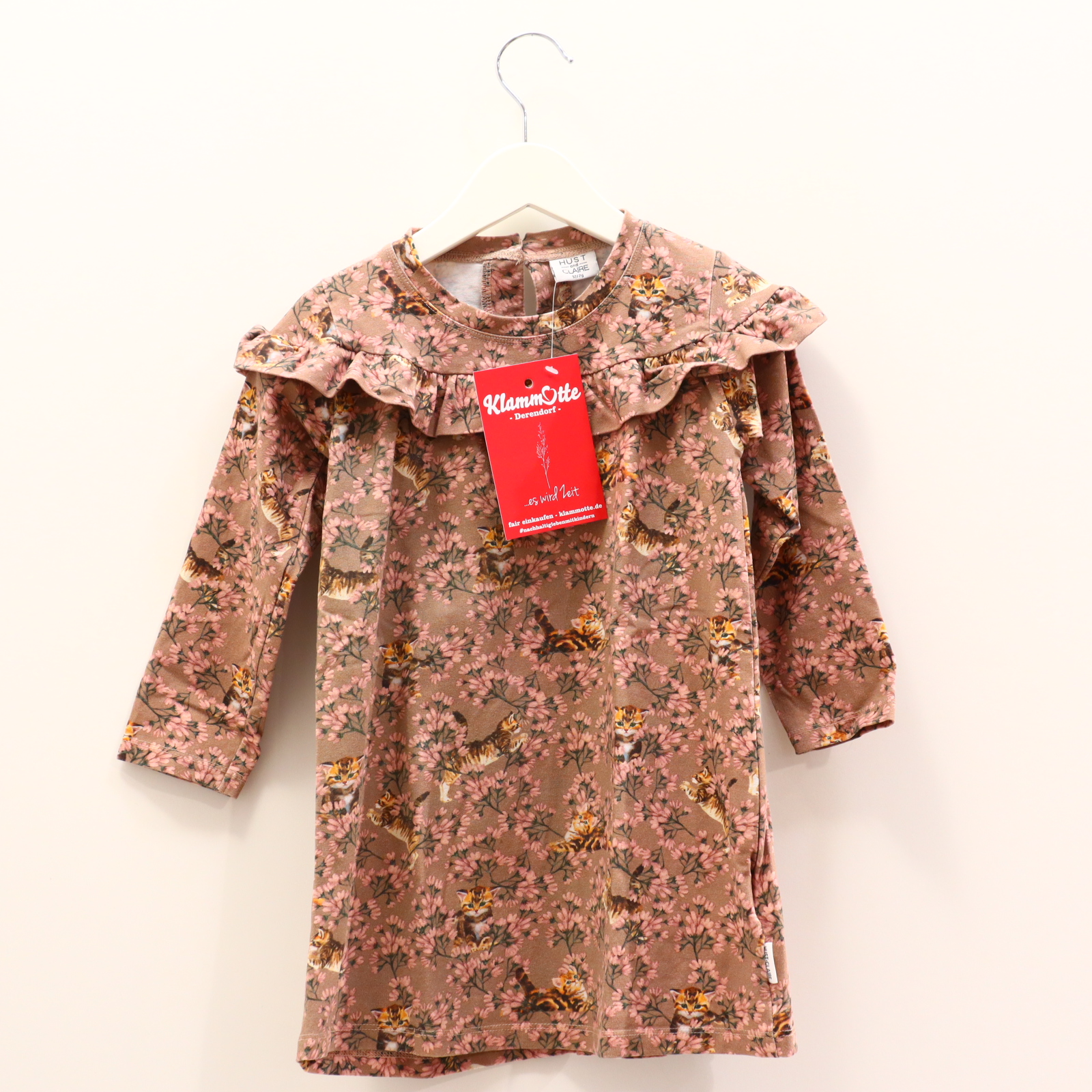 Kleider & Röcke HUST and CLAIRE Jerseykleid 92 altrosa/bunt Alloverprint/Blumen/Volants Viskose Knopf