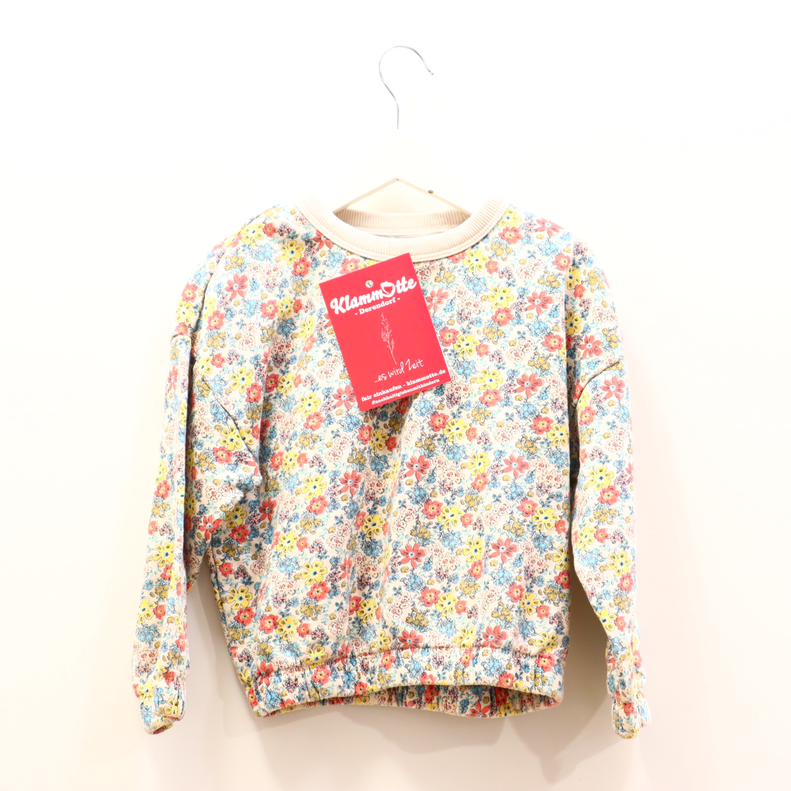 Oberteil MONOPRIX 110 bunt/creme Alloverprint/Blumen Sweatshirt