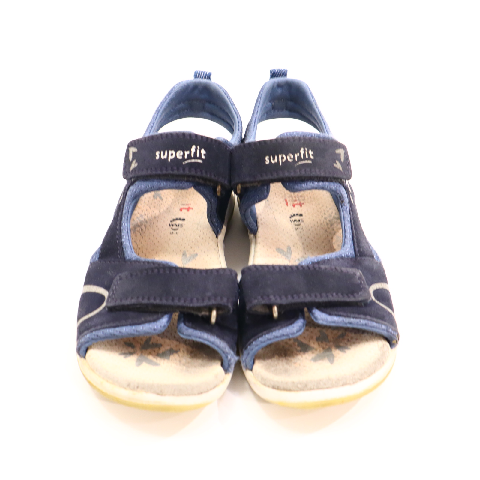 Sandalen SuperFit 34 blau Leder leichte gleichmäßige Ablaufspuren