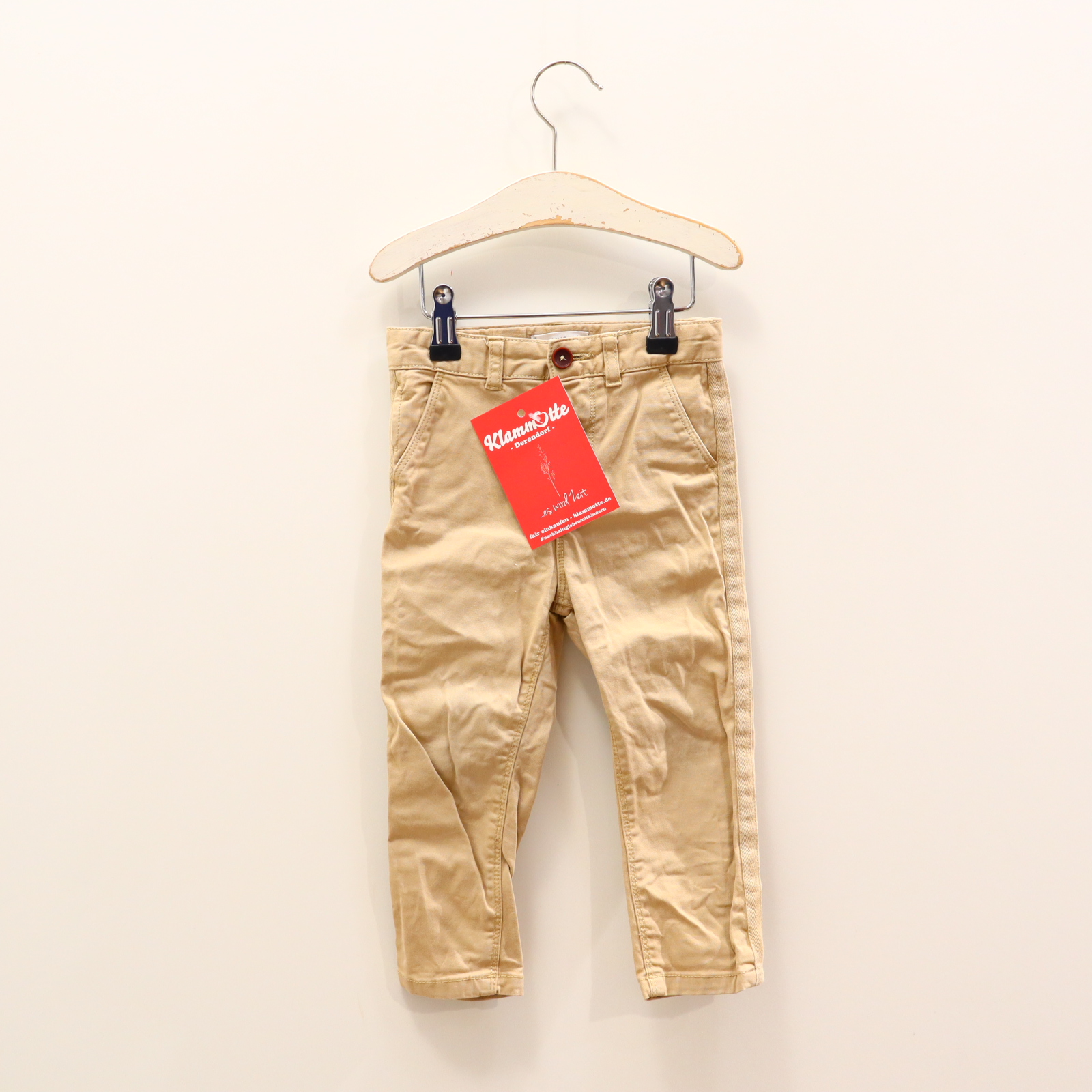 Hose MANGO 92 Chino sand Knopf/verstellb. Bund Baumwolle/Elasthan/Twill