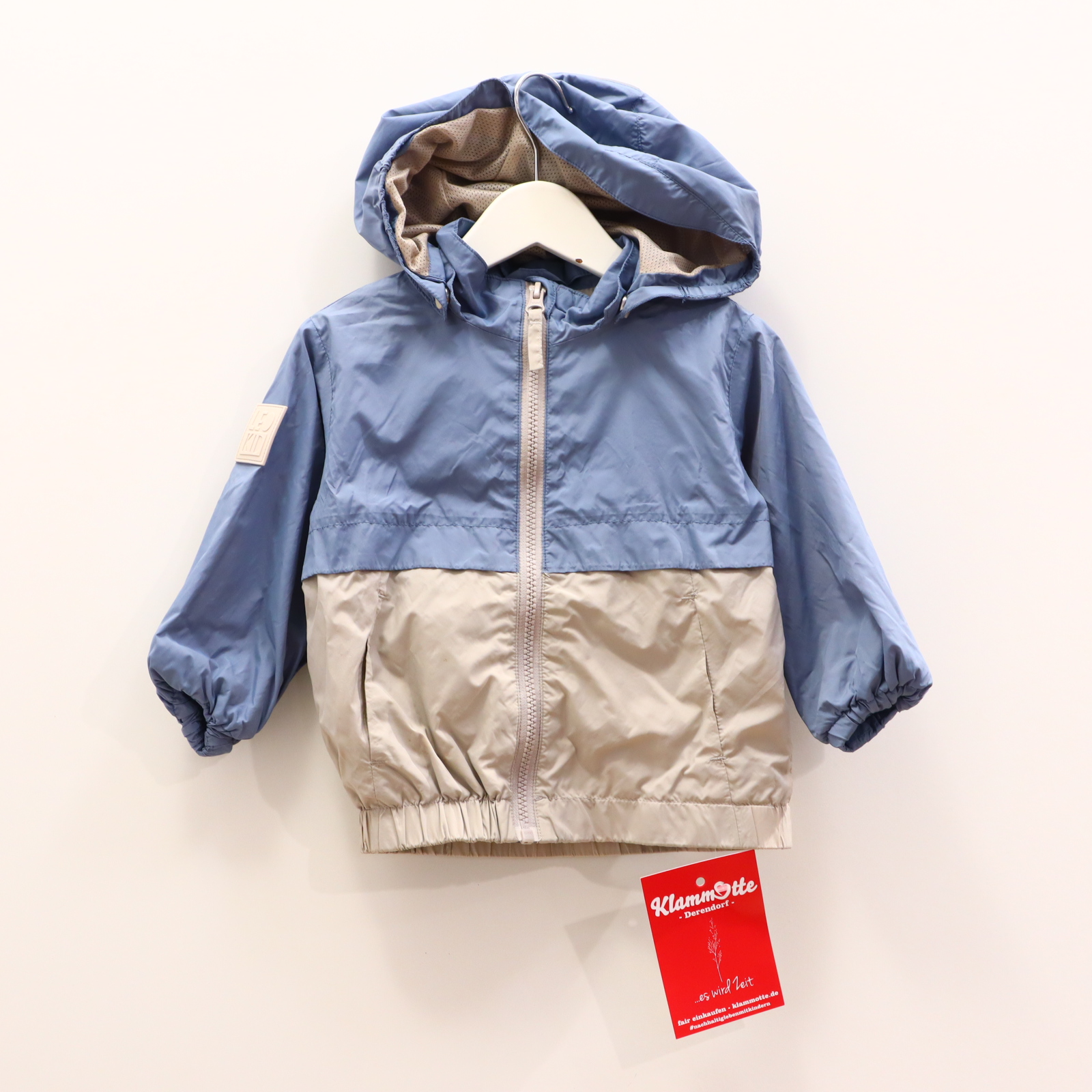Jacken & Overalls Windjacke 80/86 blau/grau abnehmb. Kapuze