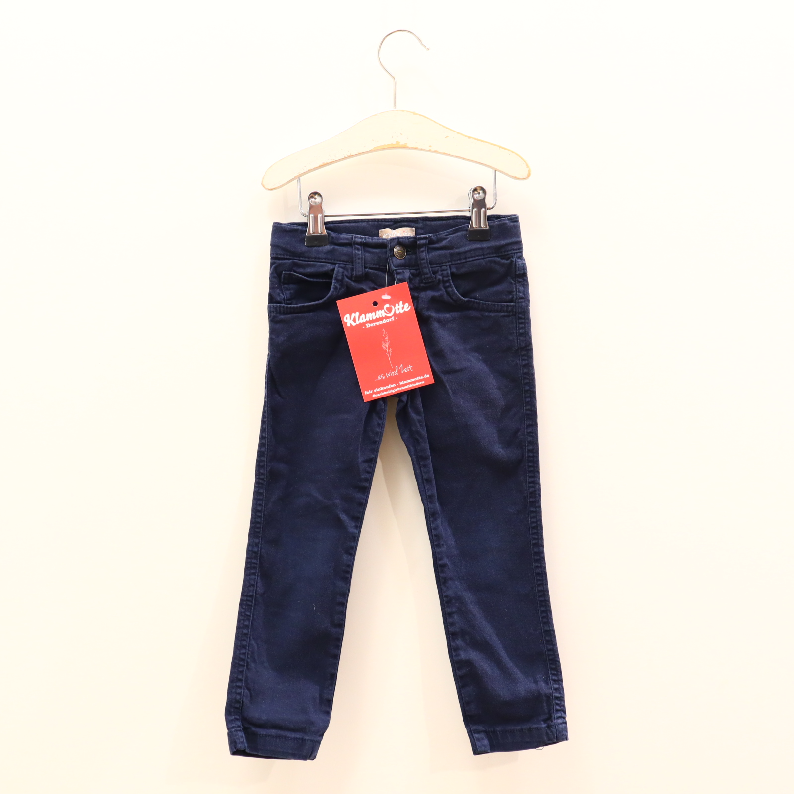 Hose EMILE & IDA 98 blau Stickerei Baumwolle/Elasthan/Twill Knopf/Reißverschluß/verstellb. Bund