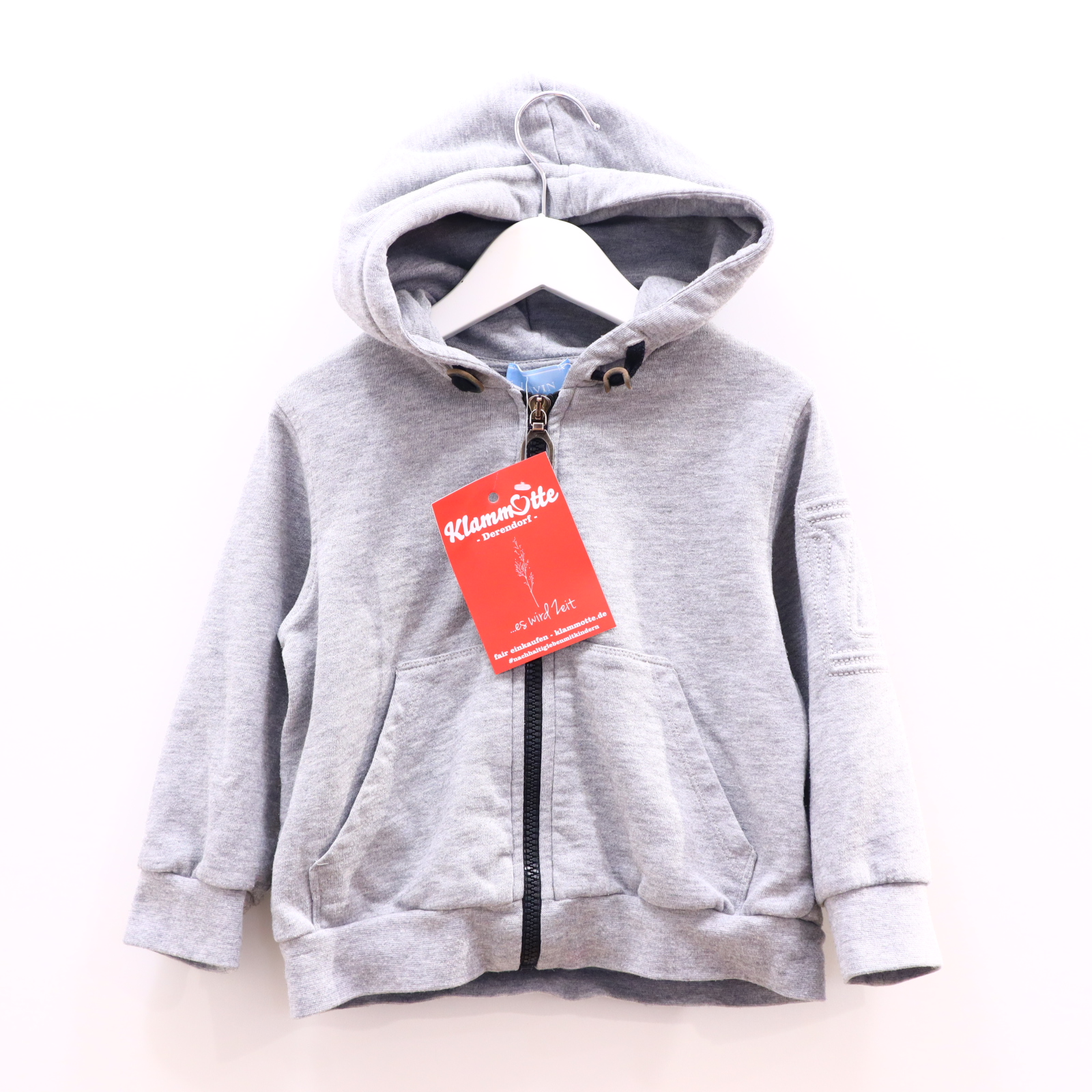 Oberteil LANVIN Kapuzenjacke grau Baumwolle Logo/Stickerrei leichtes Pilling!