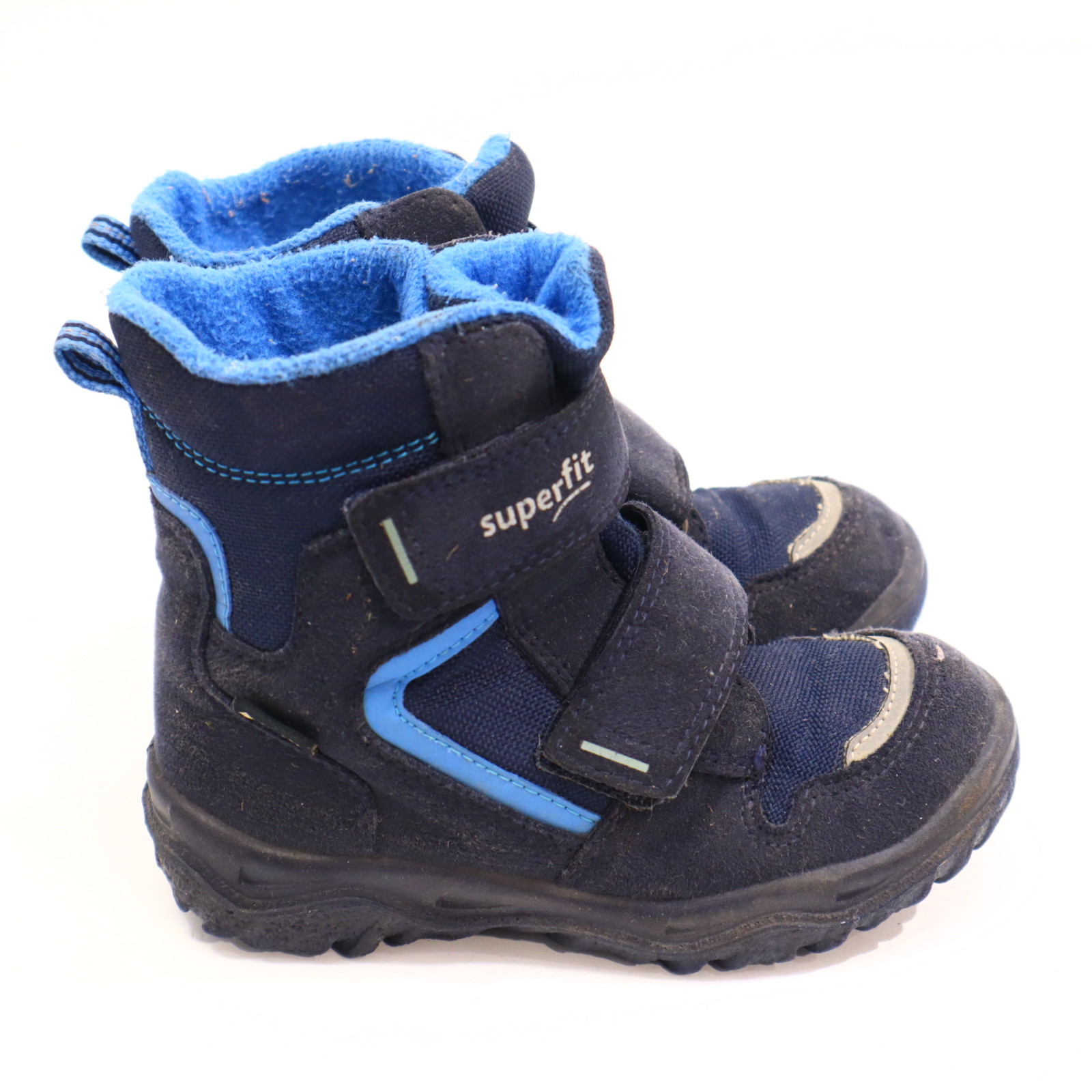 Halbschuhe SuperFit Boots/Klett 25 M blau GORETEX Herbst/Winter leichte gleichmäßige Ablaufspuren gefüttert