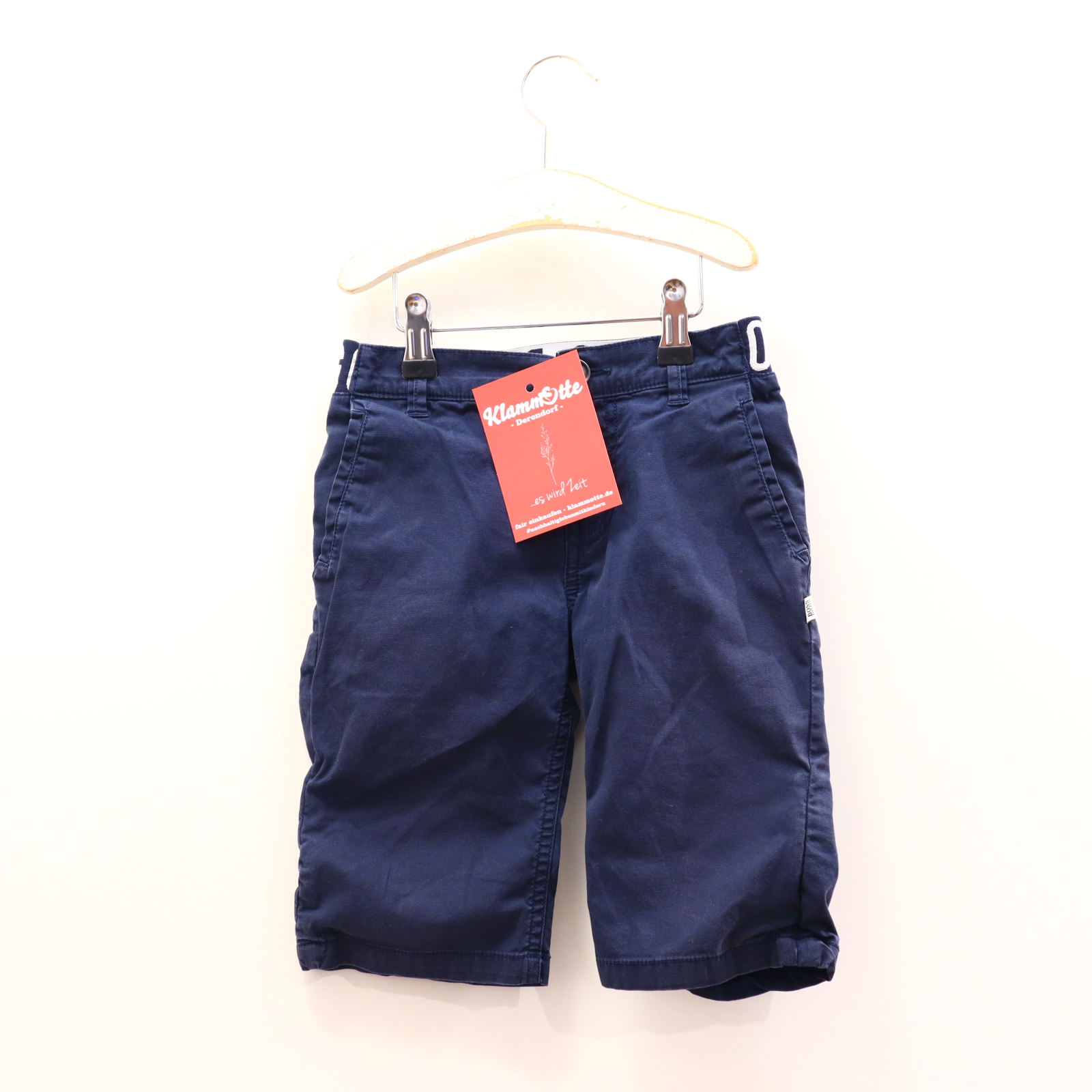 Hose HUGO BOSS 128 Short blau Gummibandzug/Knopf/Reißverschluß Baumwolle/Elasthan