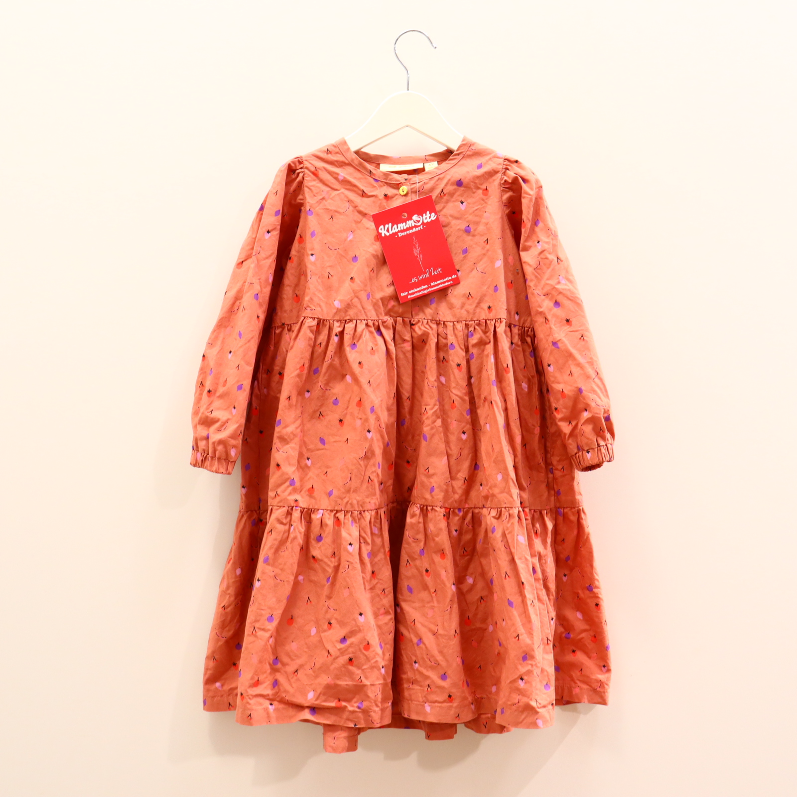 Kleider & Röcke soft gallery Baumwollkleid 104 rosa Alloverprint Bio-Baumwolle Knopfleiste