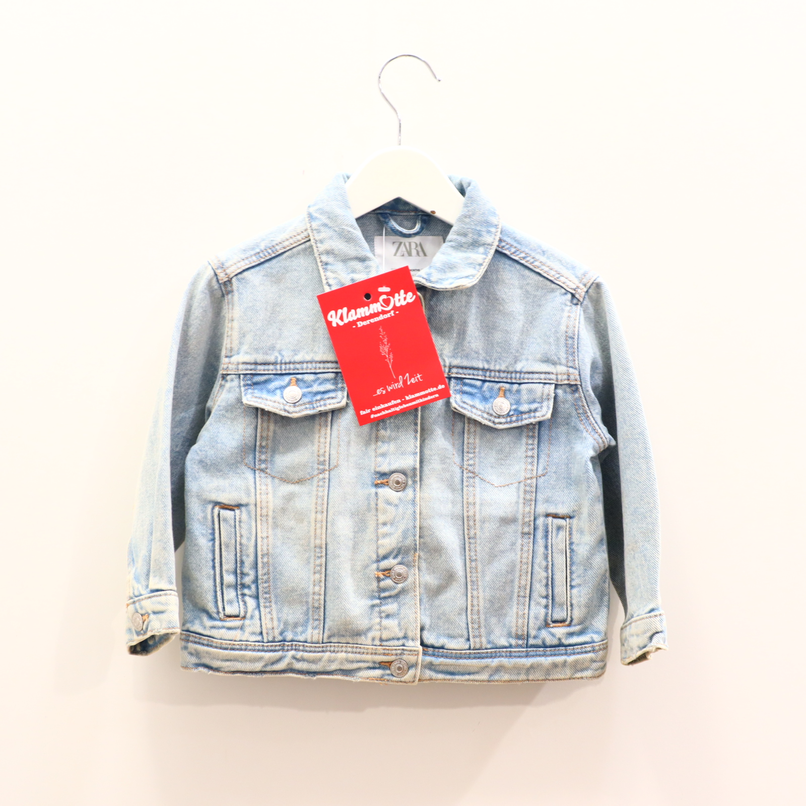 Jacke ZARA 92 blau Jeansjacke denim Druckknöpfe