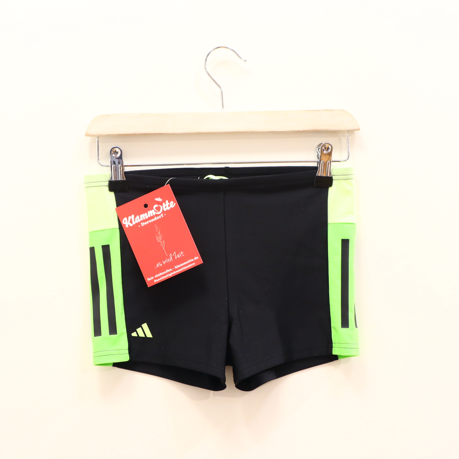 Bademode adidas 164 grün/schwarz Print/Logo Badehose