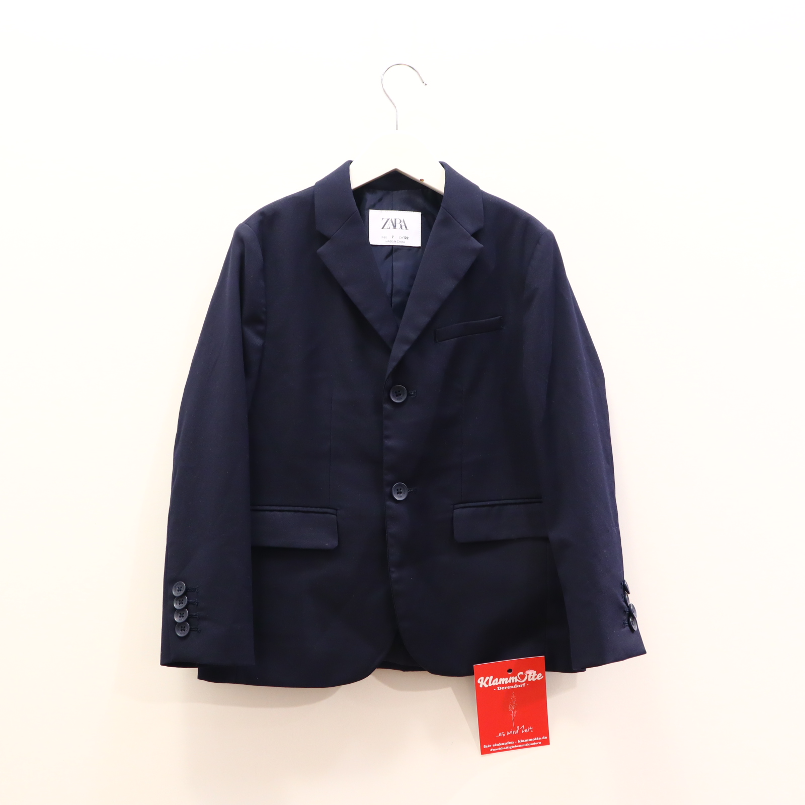Jacke ZARA 122 blau Blazer Elastan/Polyester/Viskose