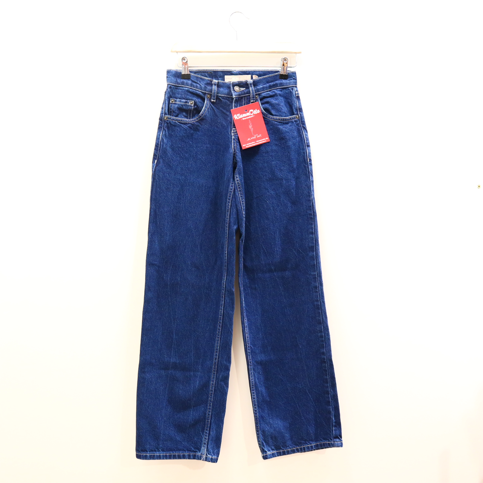 Hose Subdued Jeans 164 blau Denim Knopf/Reißverschluß Wide Leg 32